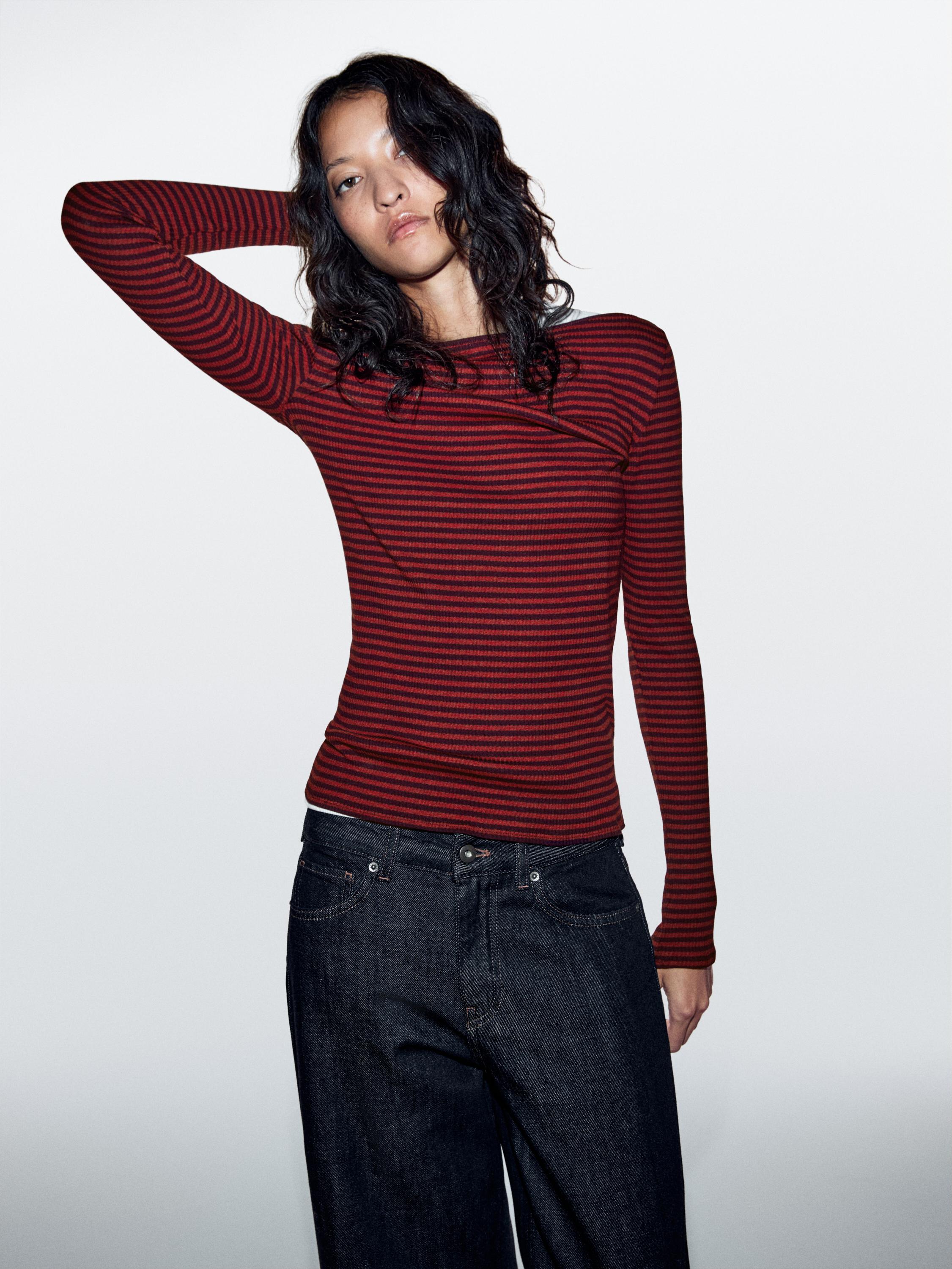 Striped long sleeve T-shirt