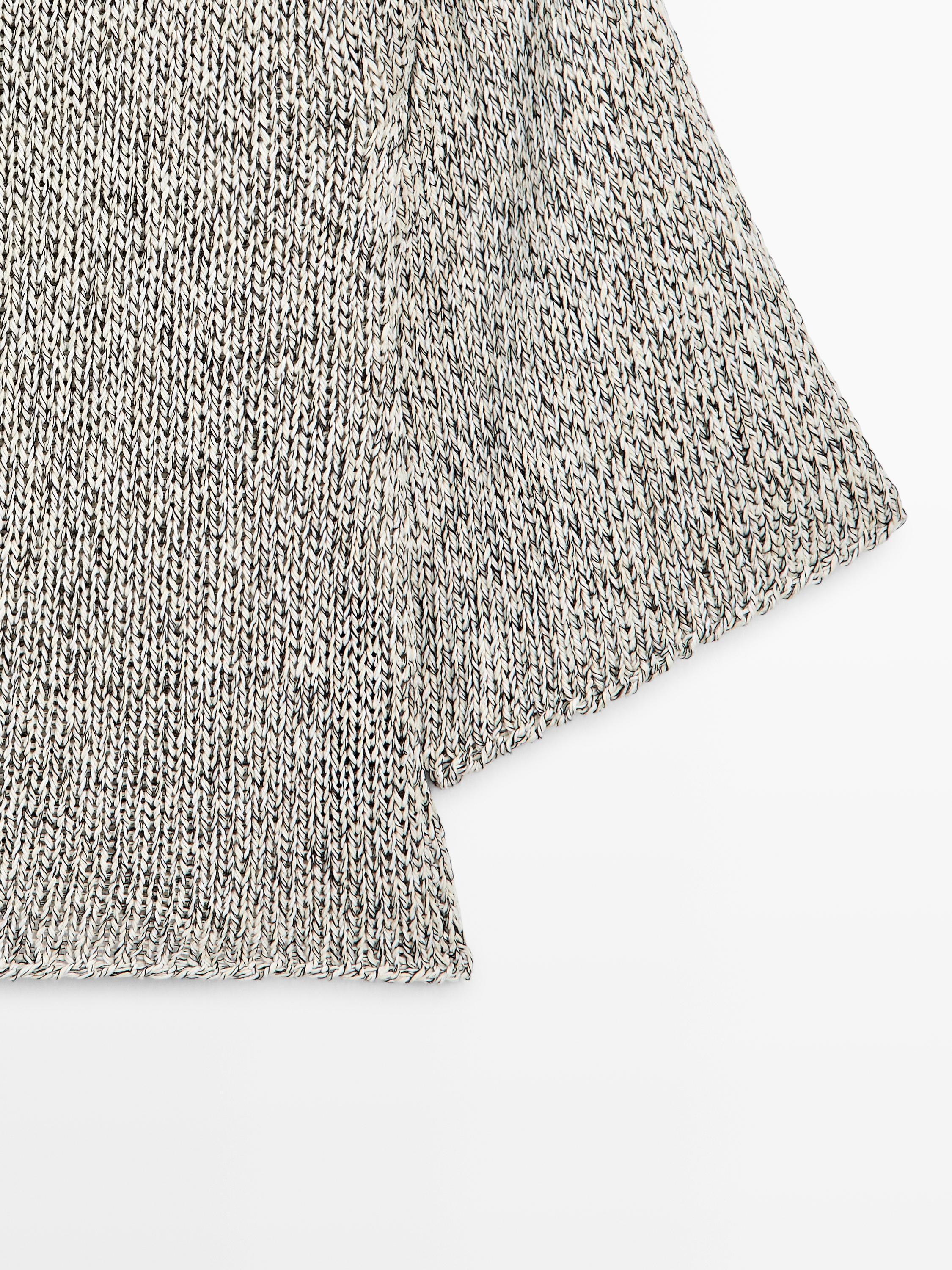 100% cotton knit cape sweater — PALE GREY