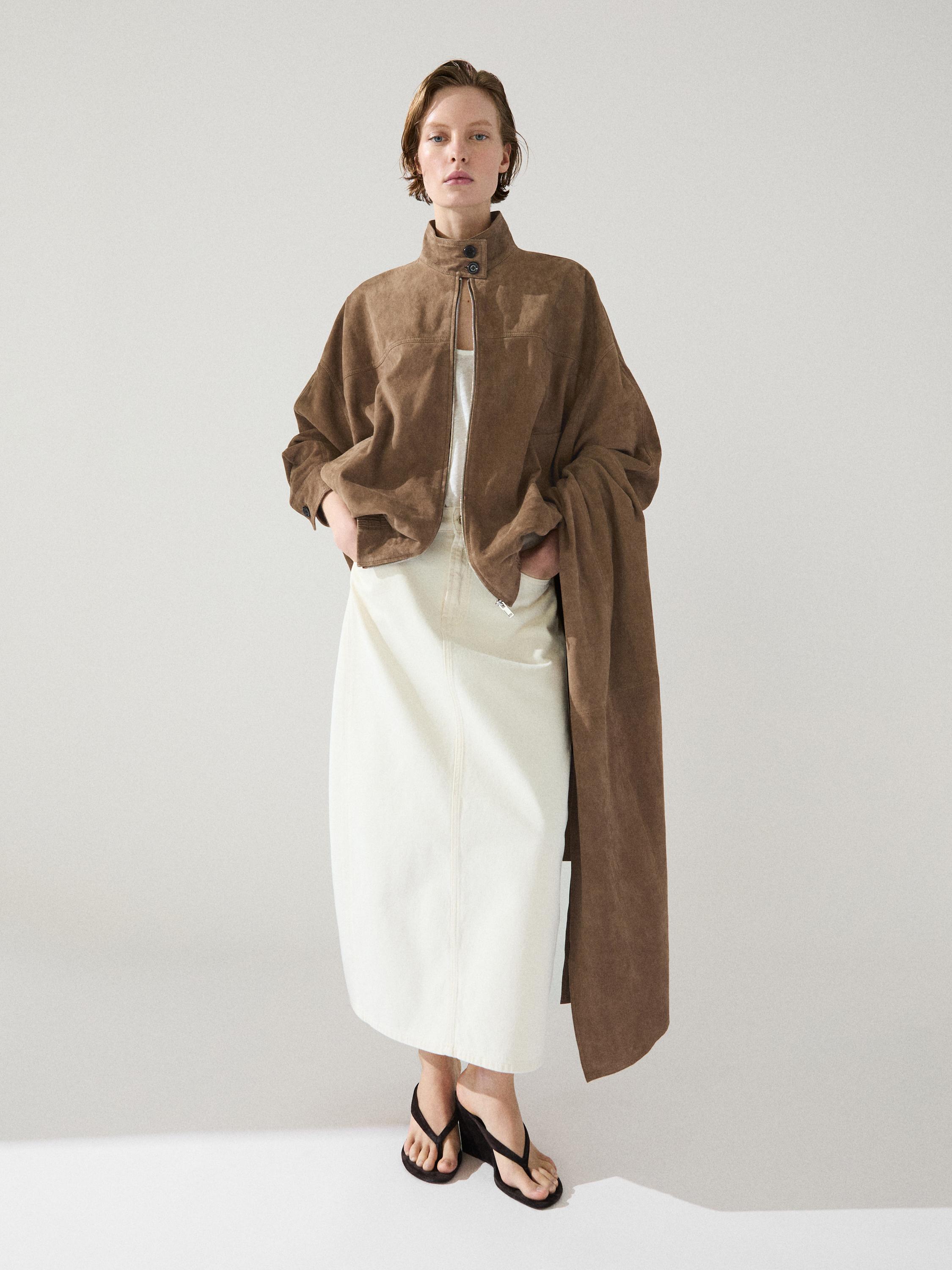 Barrel fit denim midi skirt — CREAM