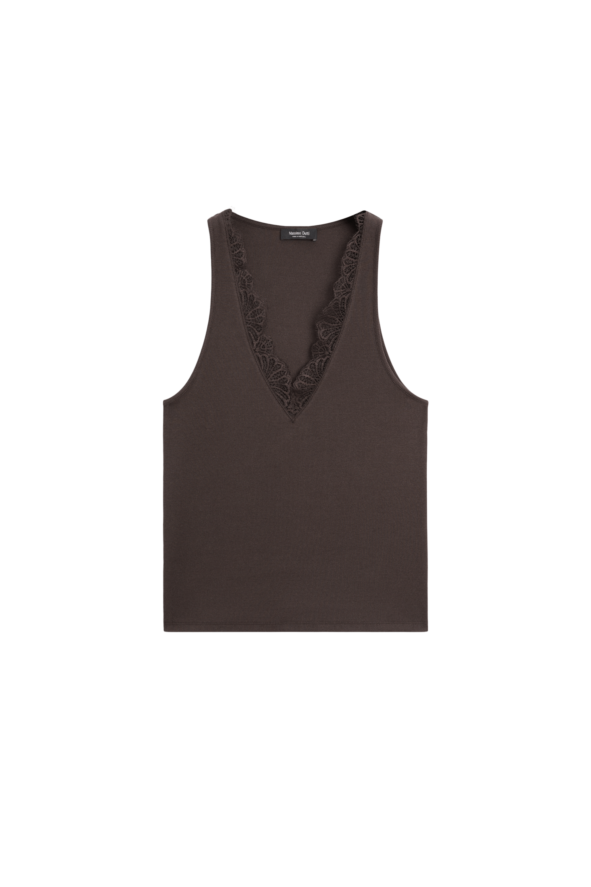 Massimo Dutti V yaka dantel detaylı bluz görsel 6