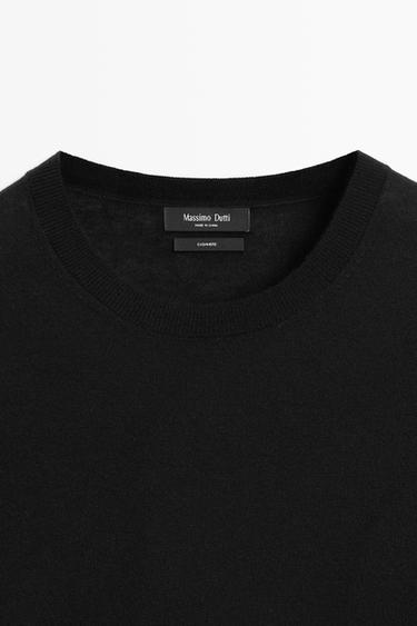 Knit 100% cashmere round neck sweater — BLACK 9