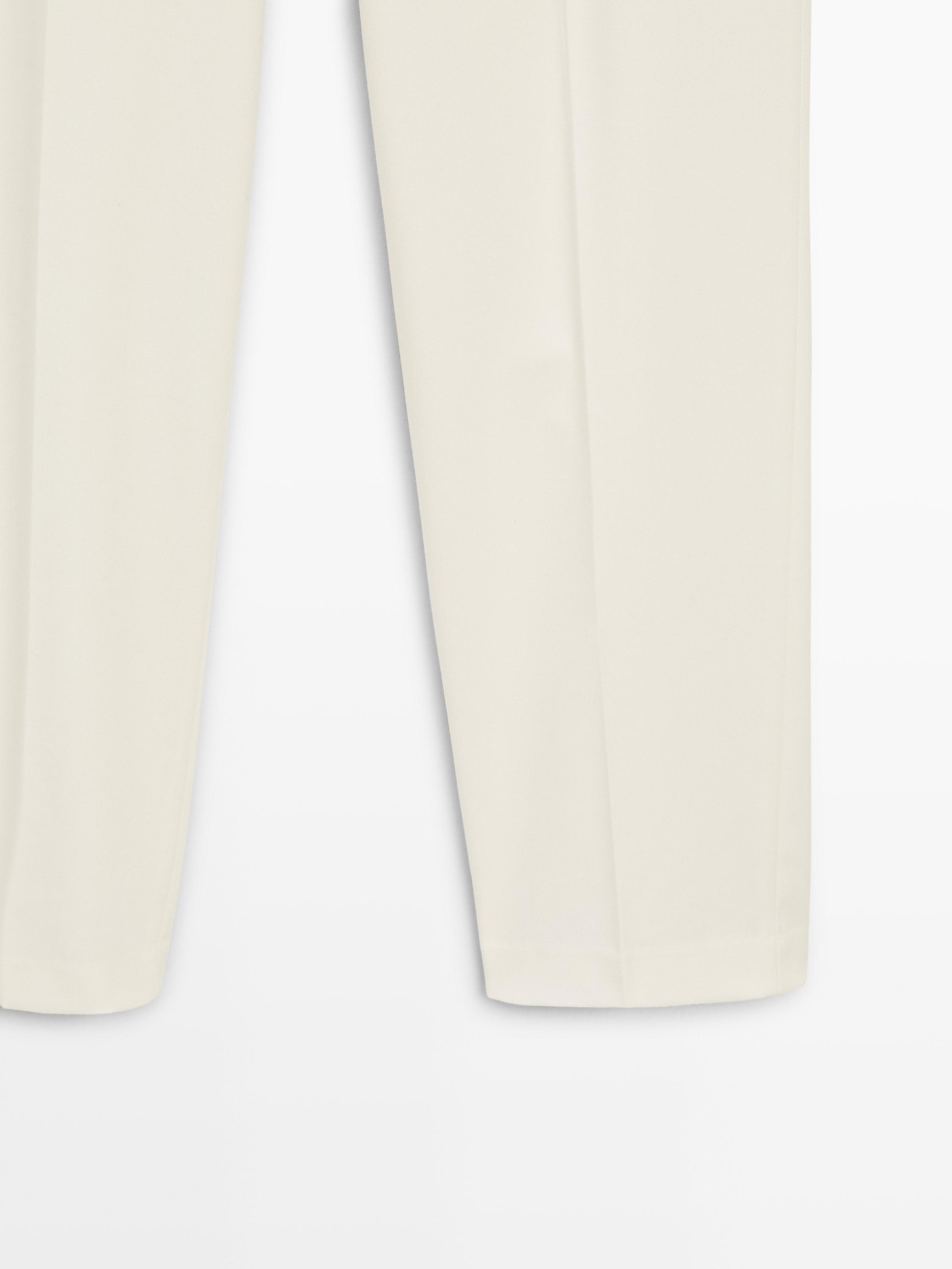 Straight-leg flowing trousers — CREAM