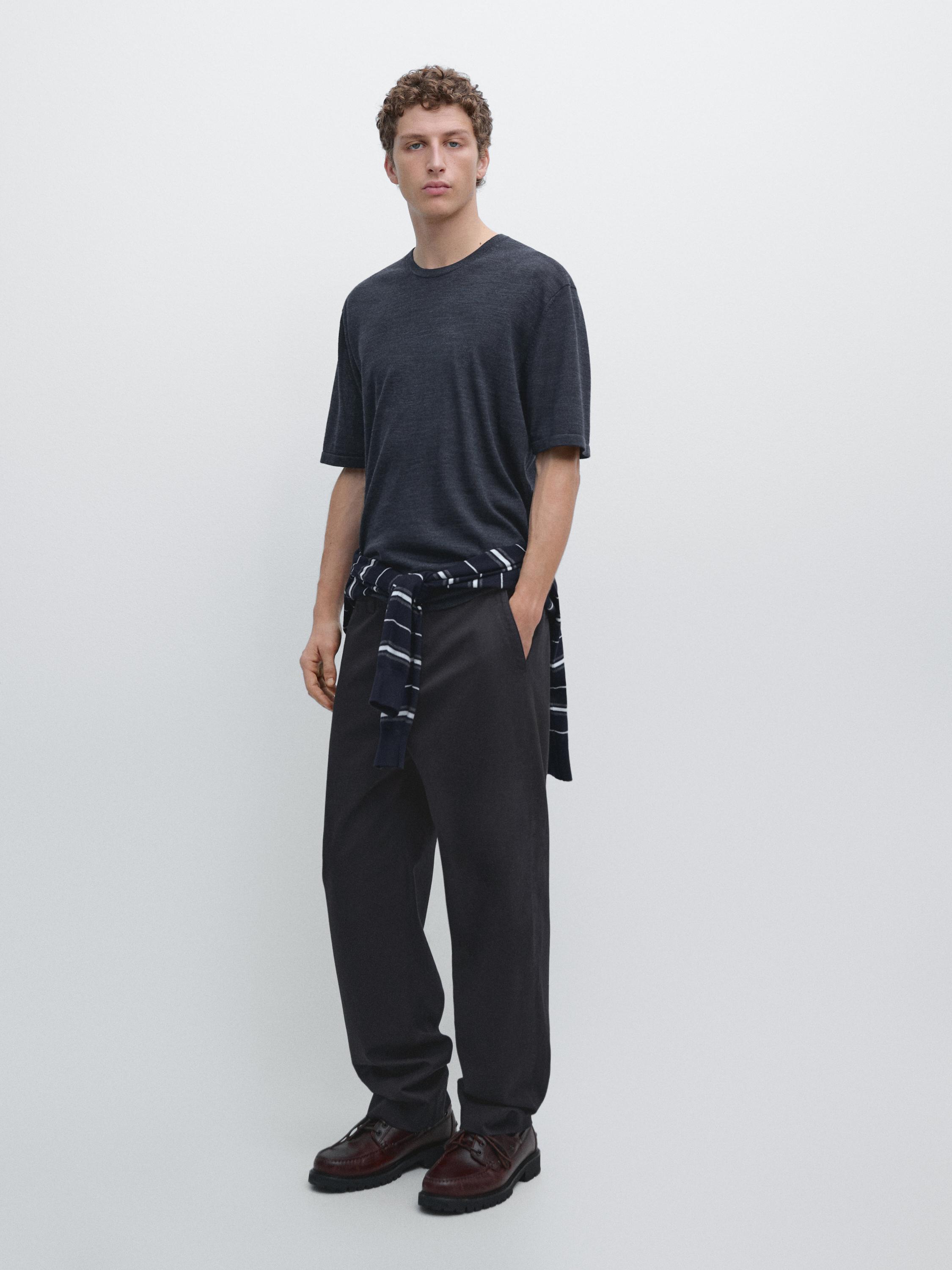 Pantaloni relax fit in cotone