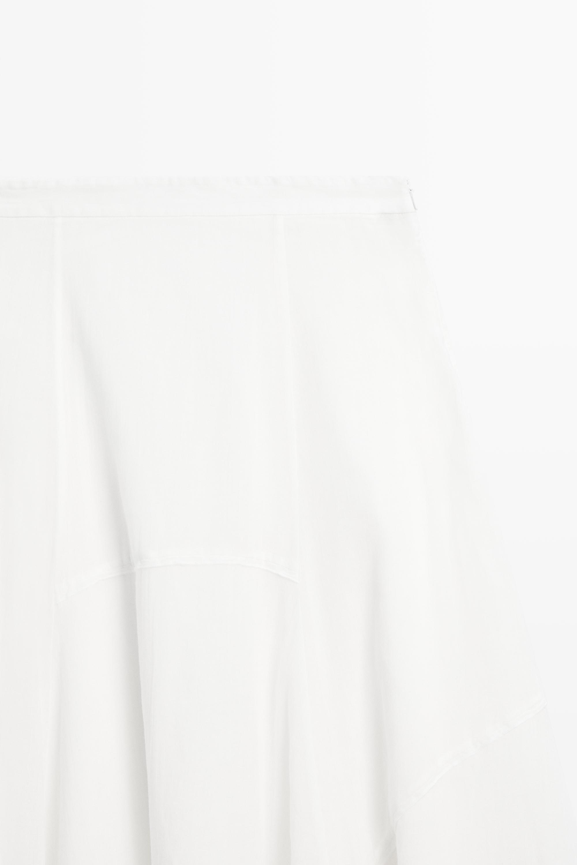 Flowing midi skirt with panel detail — WHITE