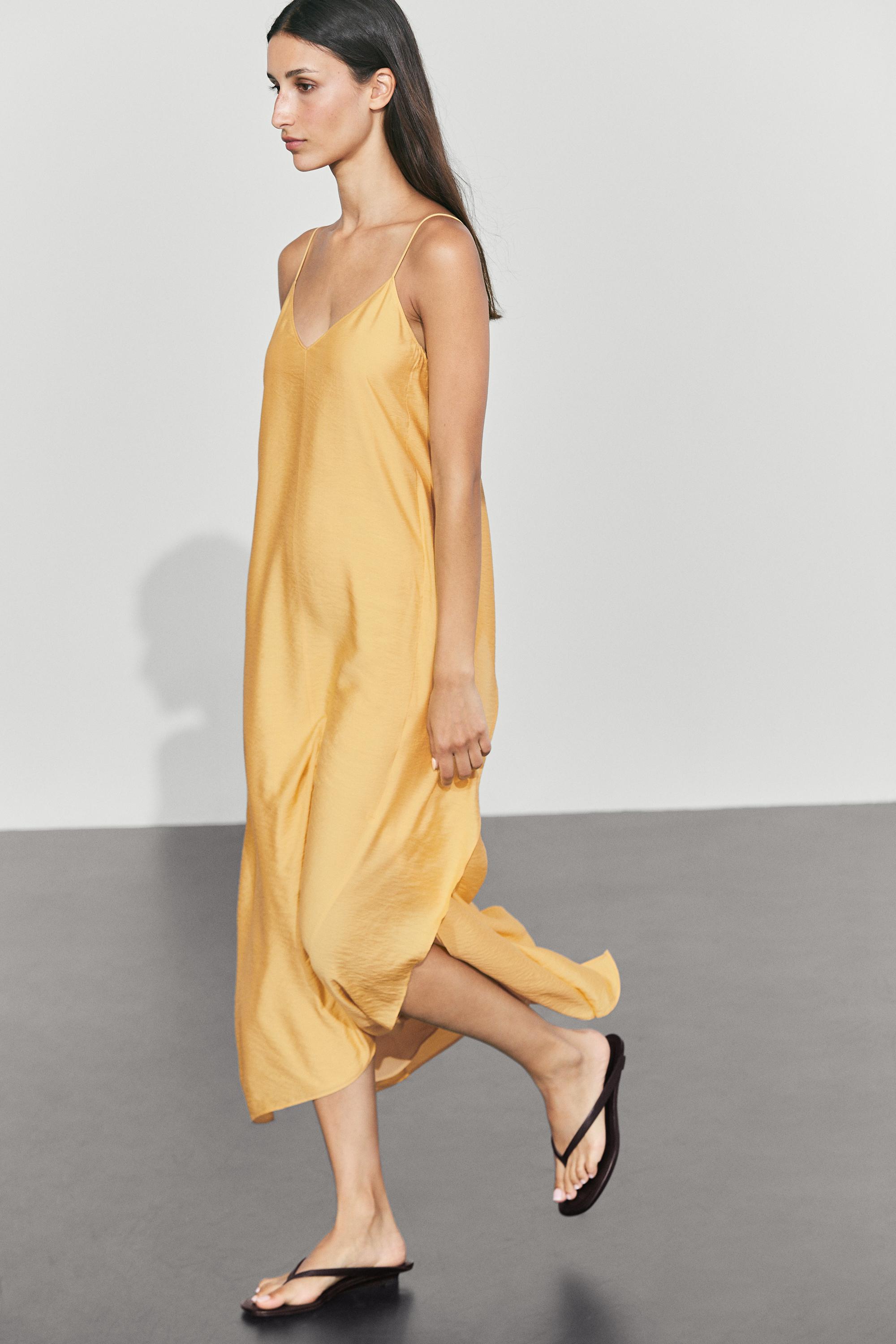 Flowing lingerie dress with ruffle detail