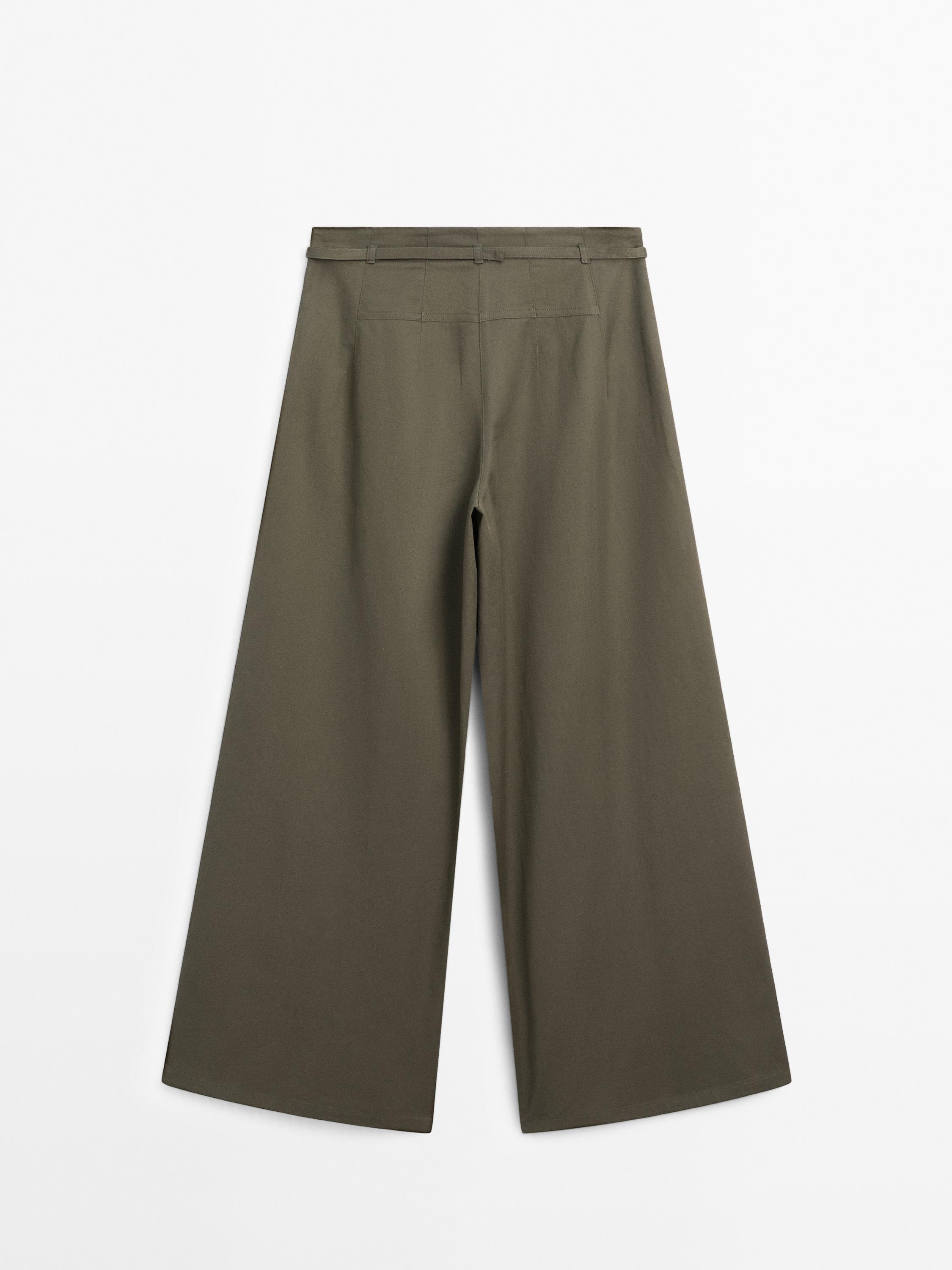 Cotton blend palazzo trousers