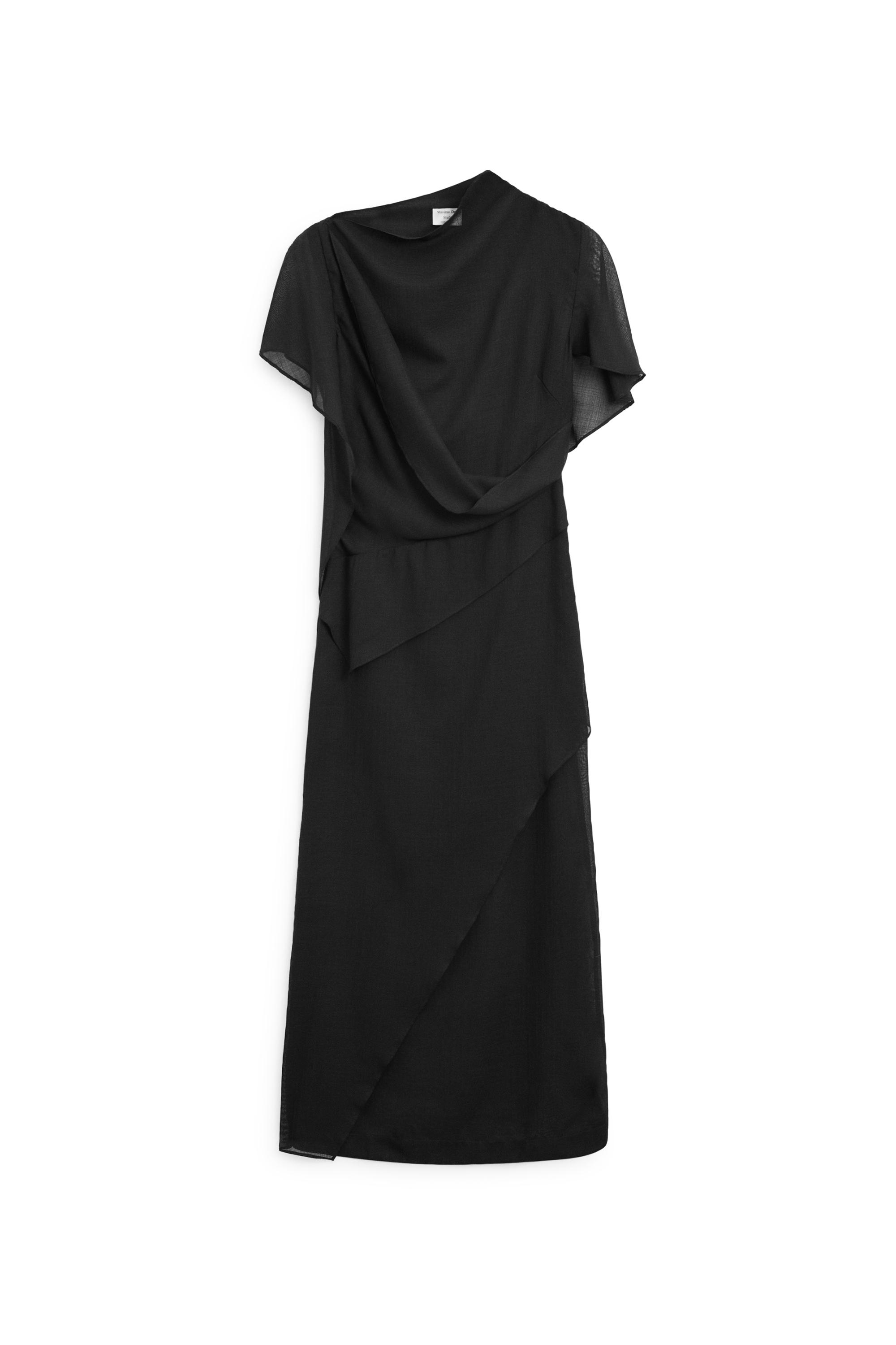 Midi dress with hood detail - STUDIO — BLACK