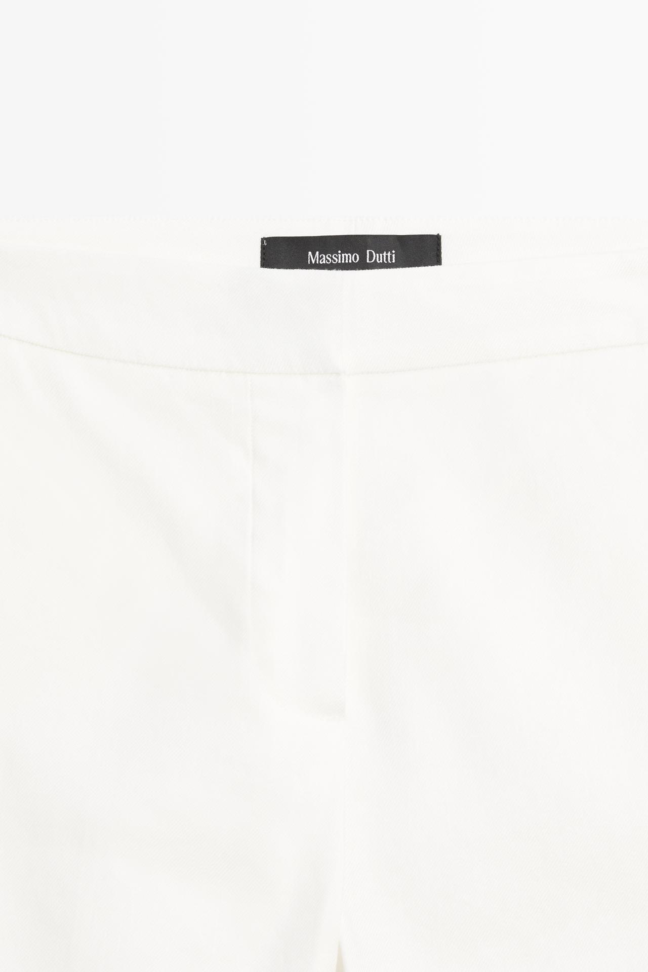 Linen kick flare fit pants — WHITE
