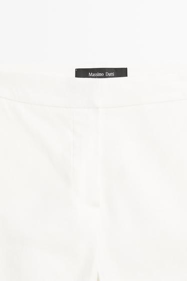 Linen kick flare fit pants — WHITE 9