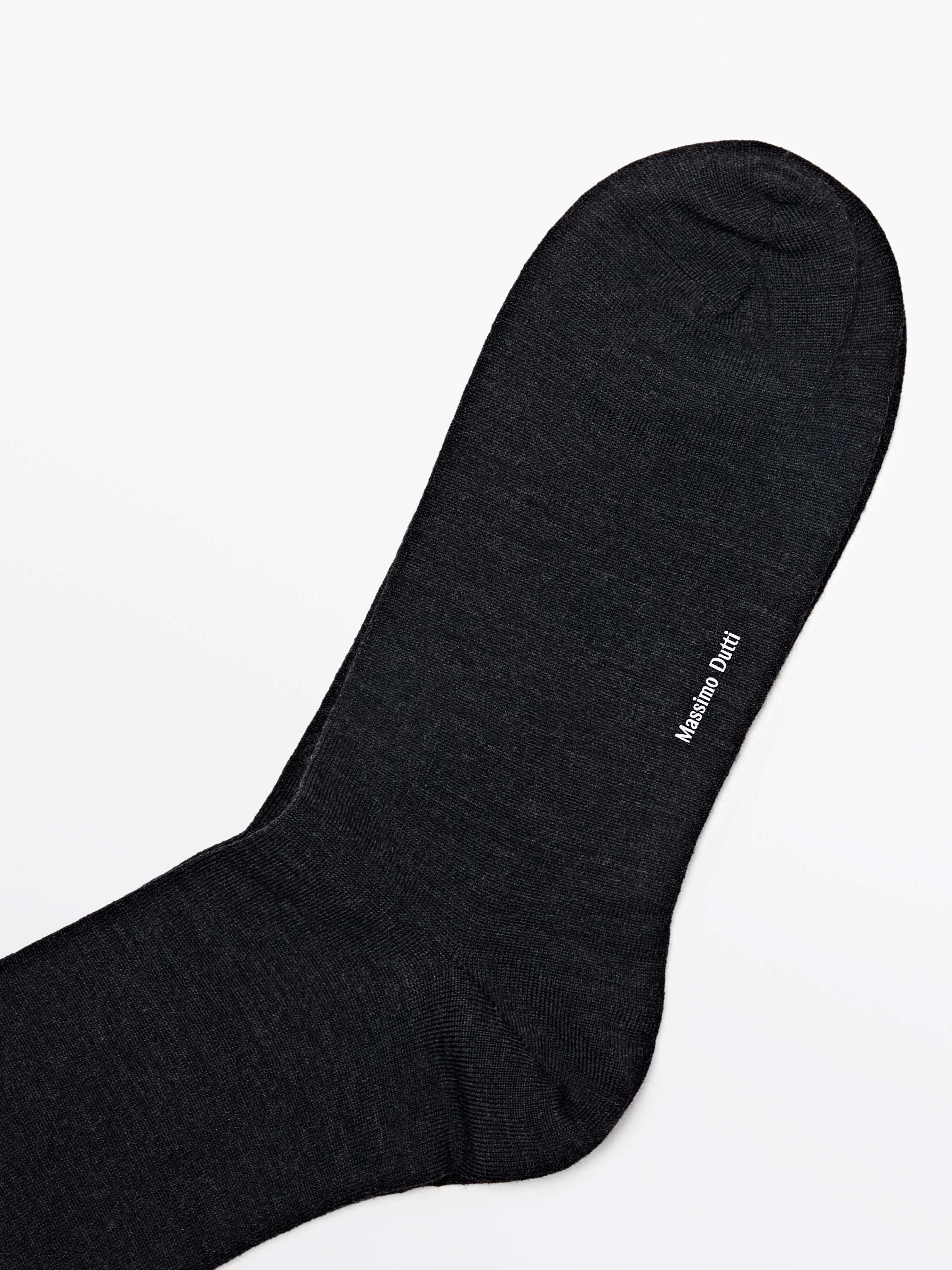 Plain wool blend knit socks
