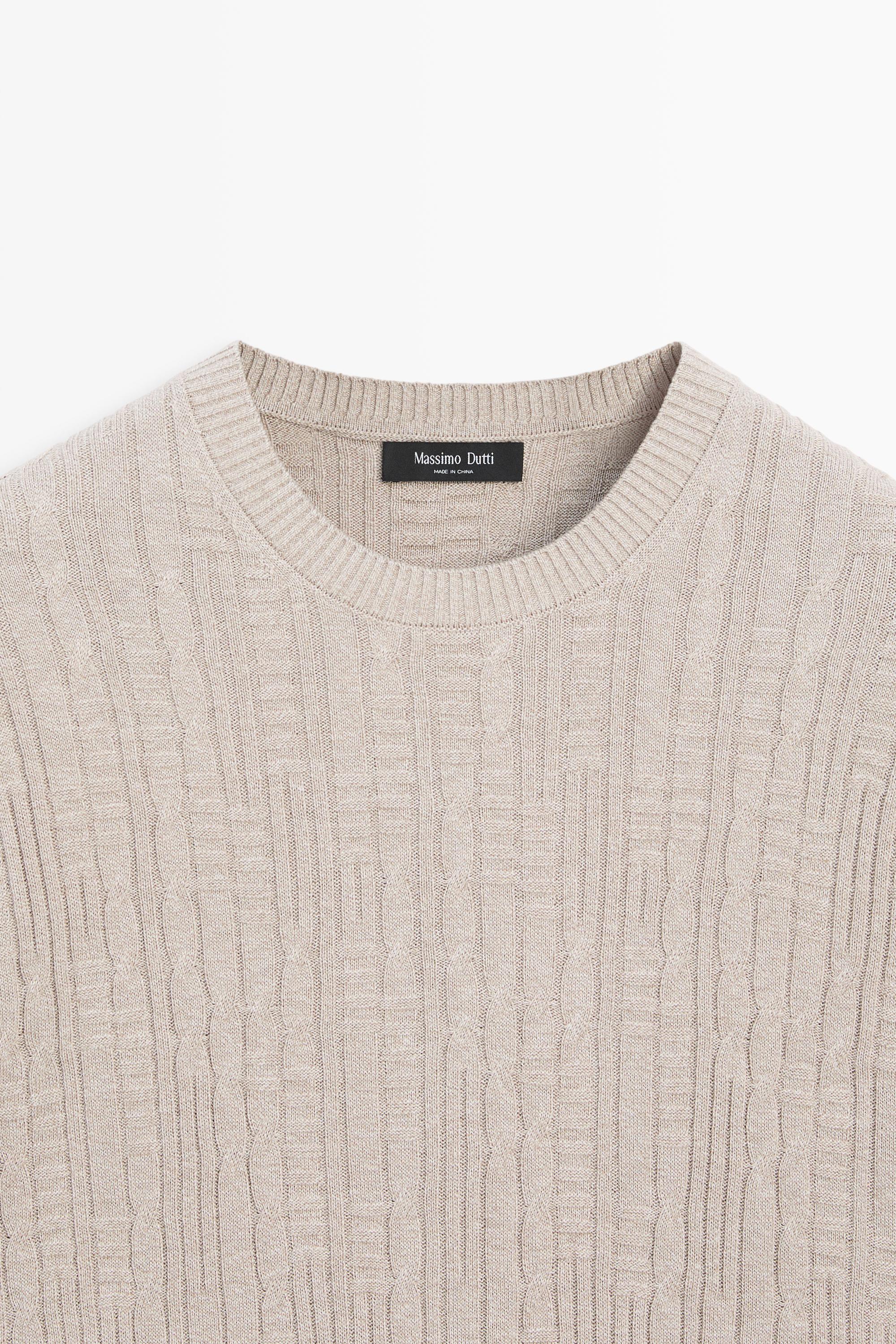 Cotton blend knit sweater — MINK