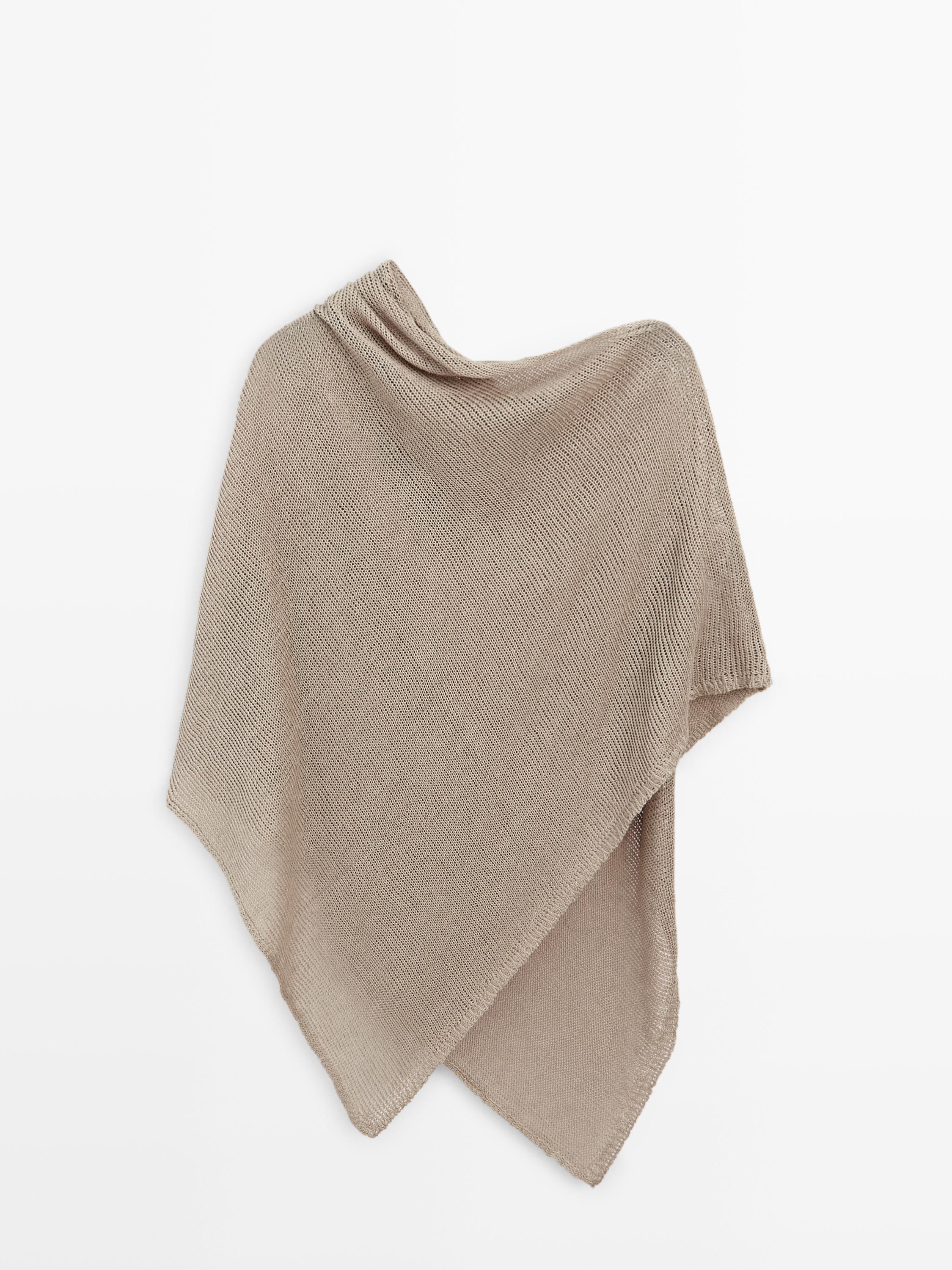 Linen blend knit cape