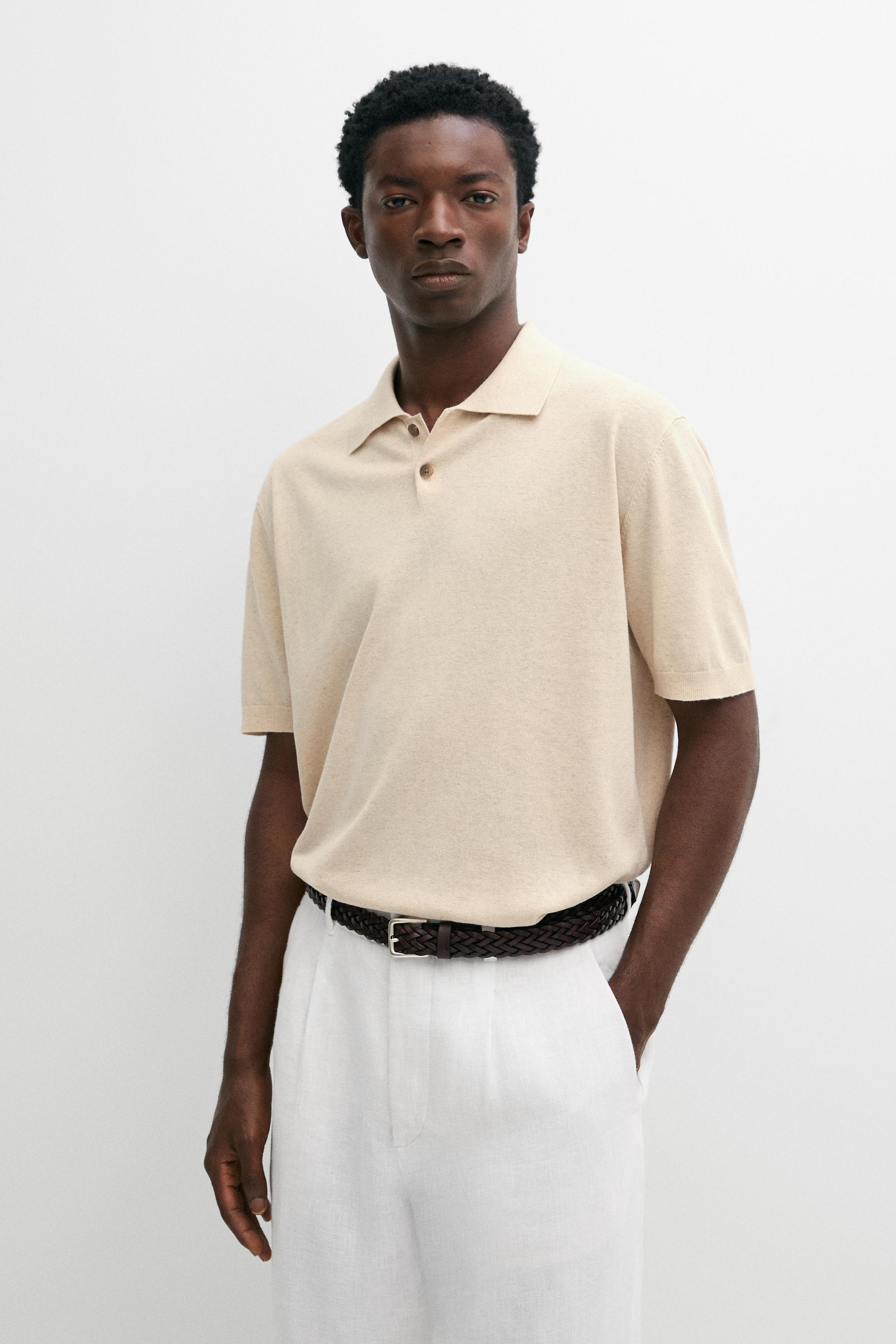 Kaus Polo Katun Linen Berkancing