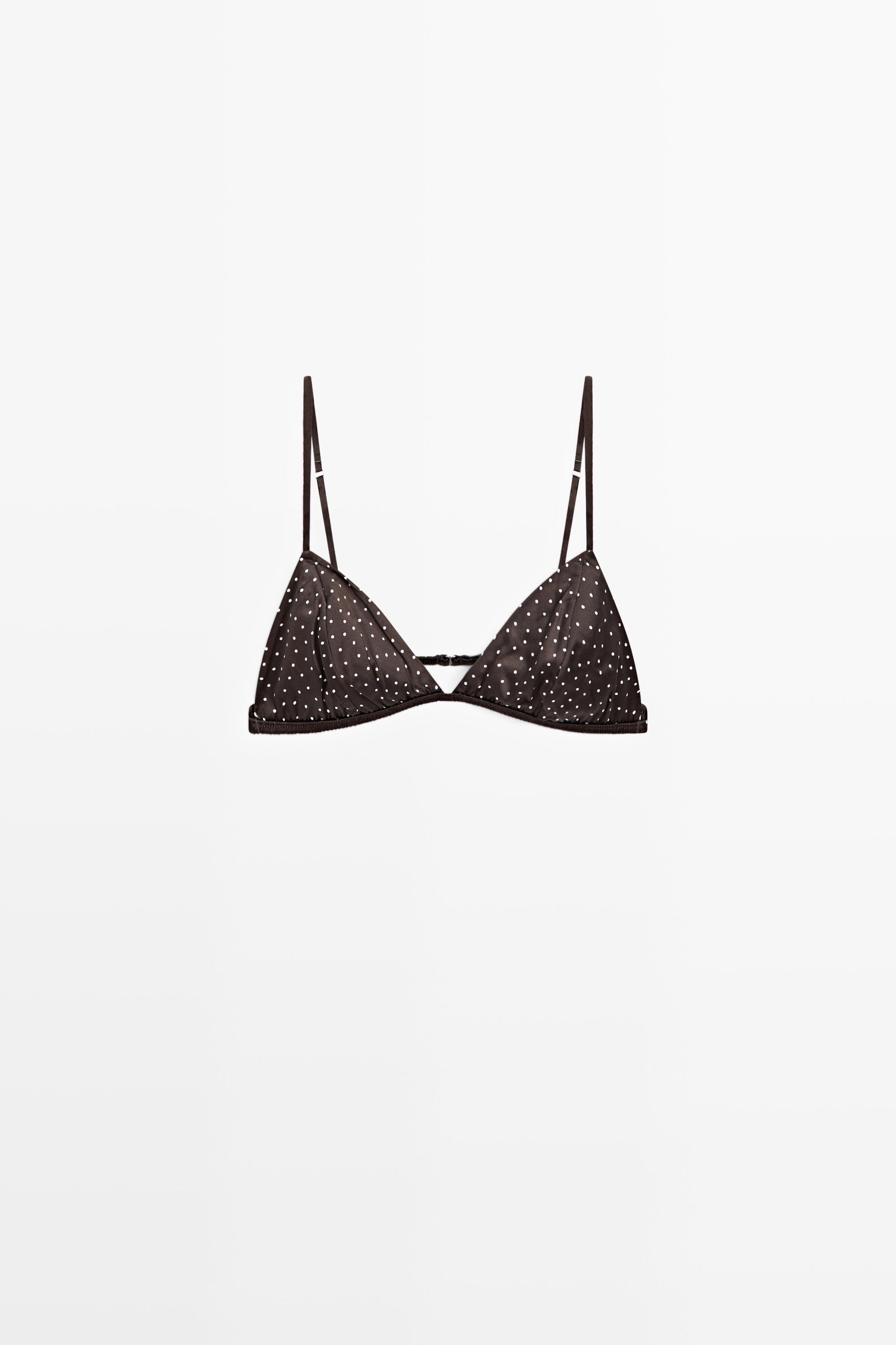 Polka dot bra — BROWN