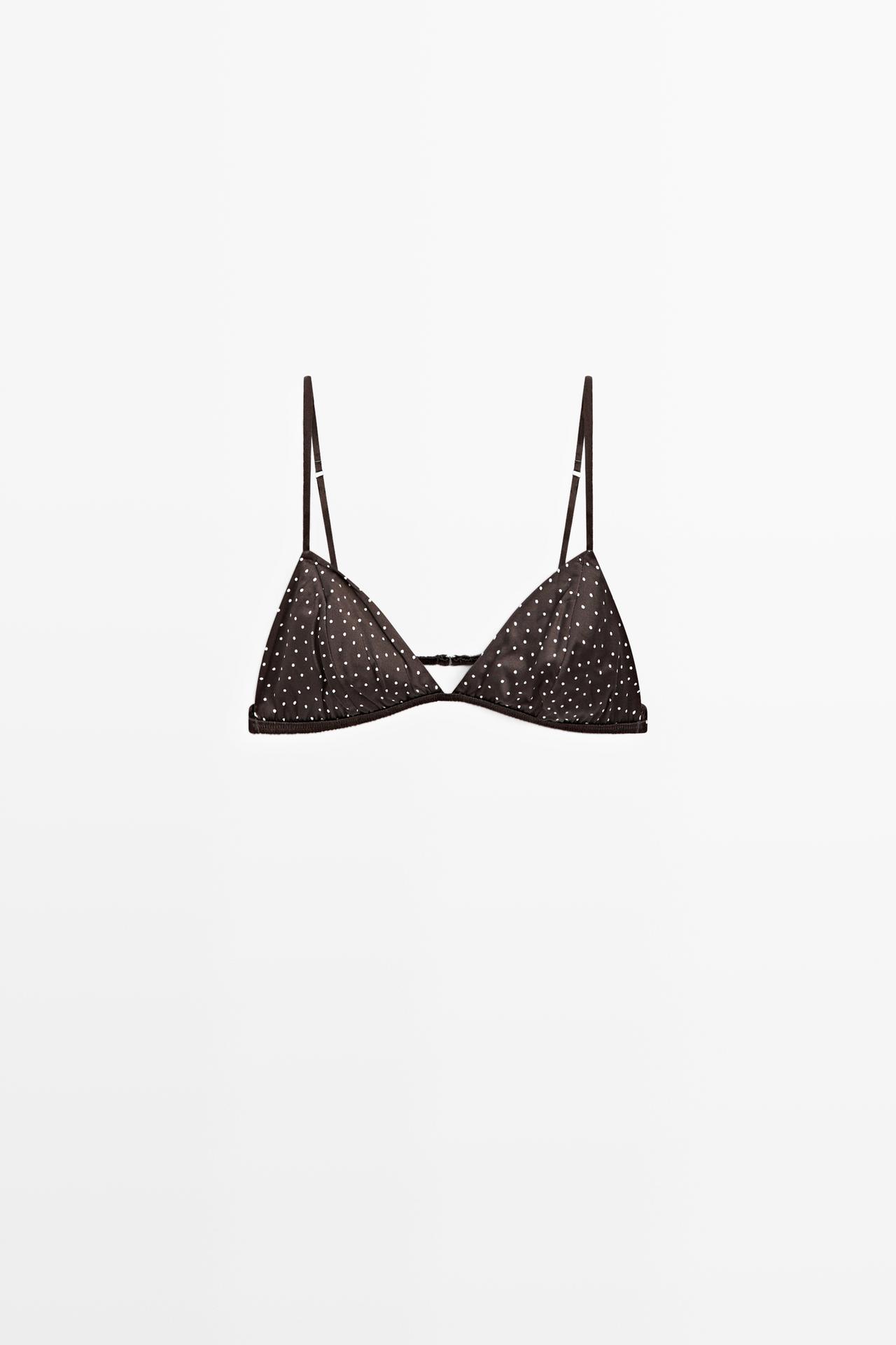 Polka dot bra — BROWN