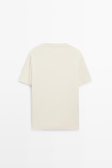 Contrast neck short sleeve T-shirt — PEARL GREY 6