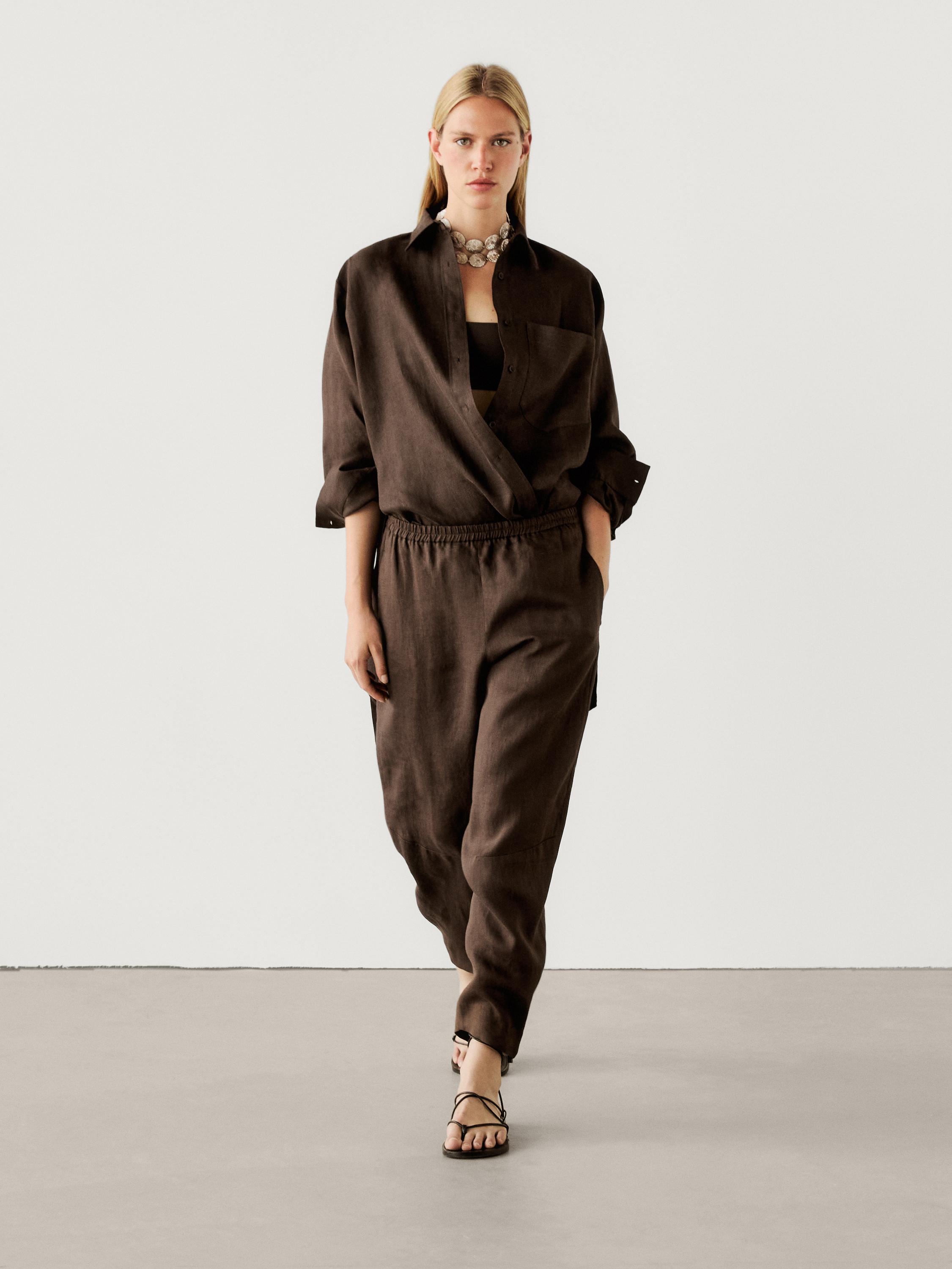 Linen barrel co-ord trousers