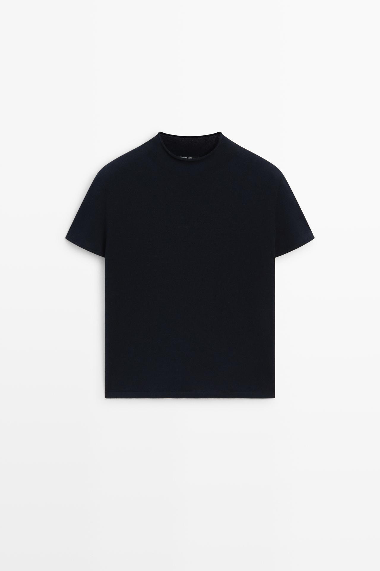 100% cotton short sleeve sweater — DARK BLUE