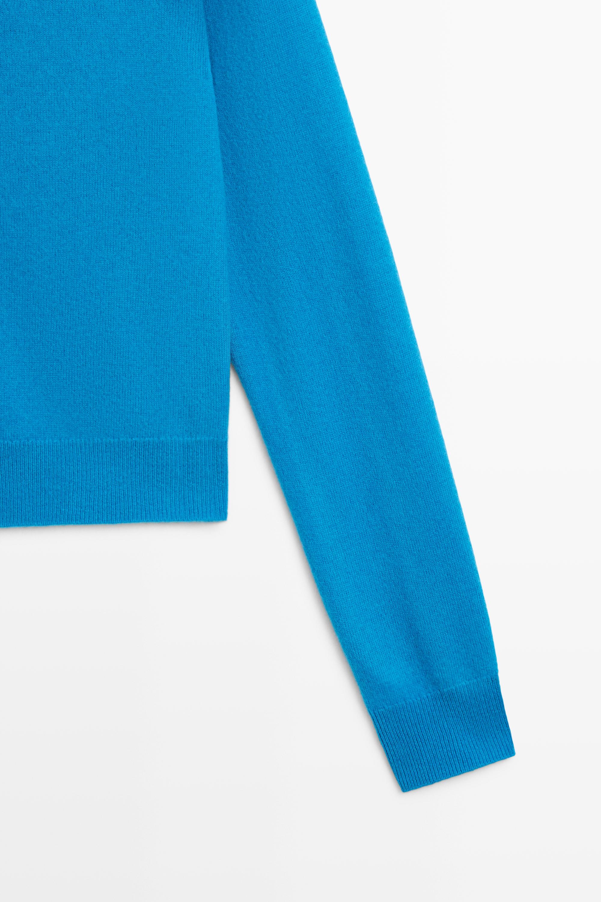 Knit cardigan with button detail — TURQUOISE (alternate view)