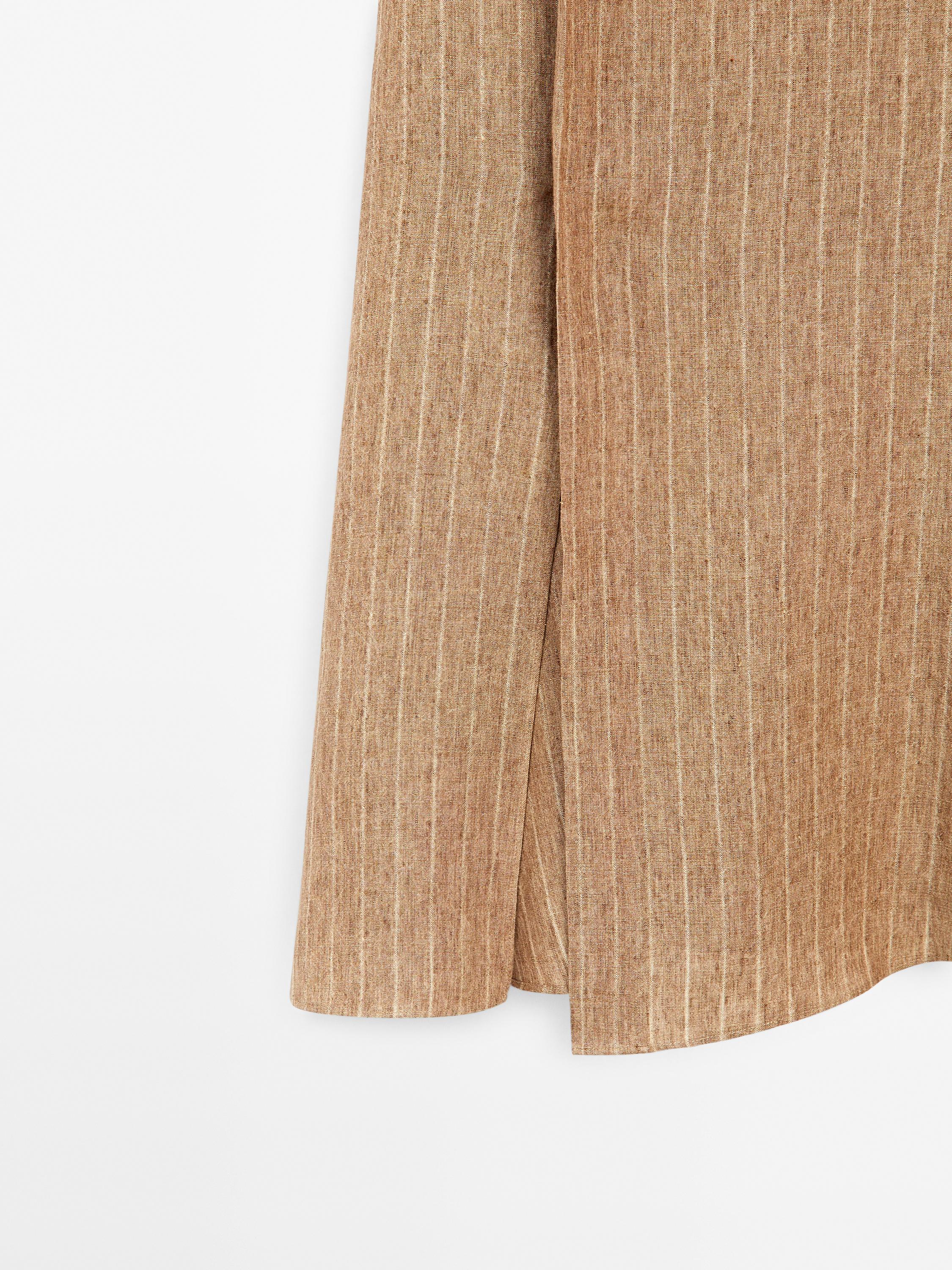 Strapless linen dress