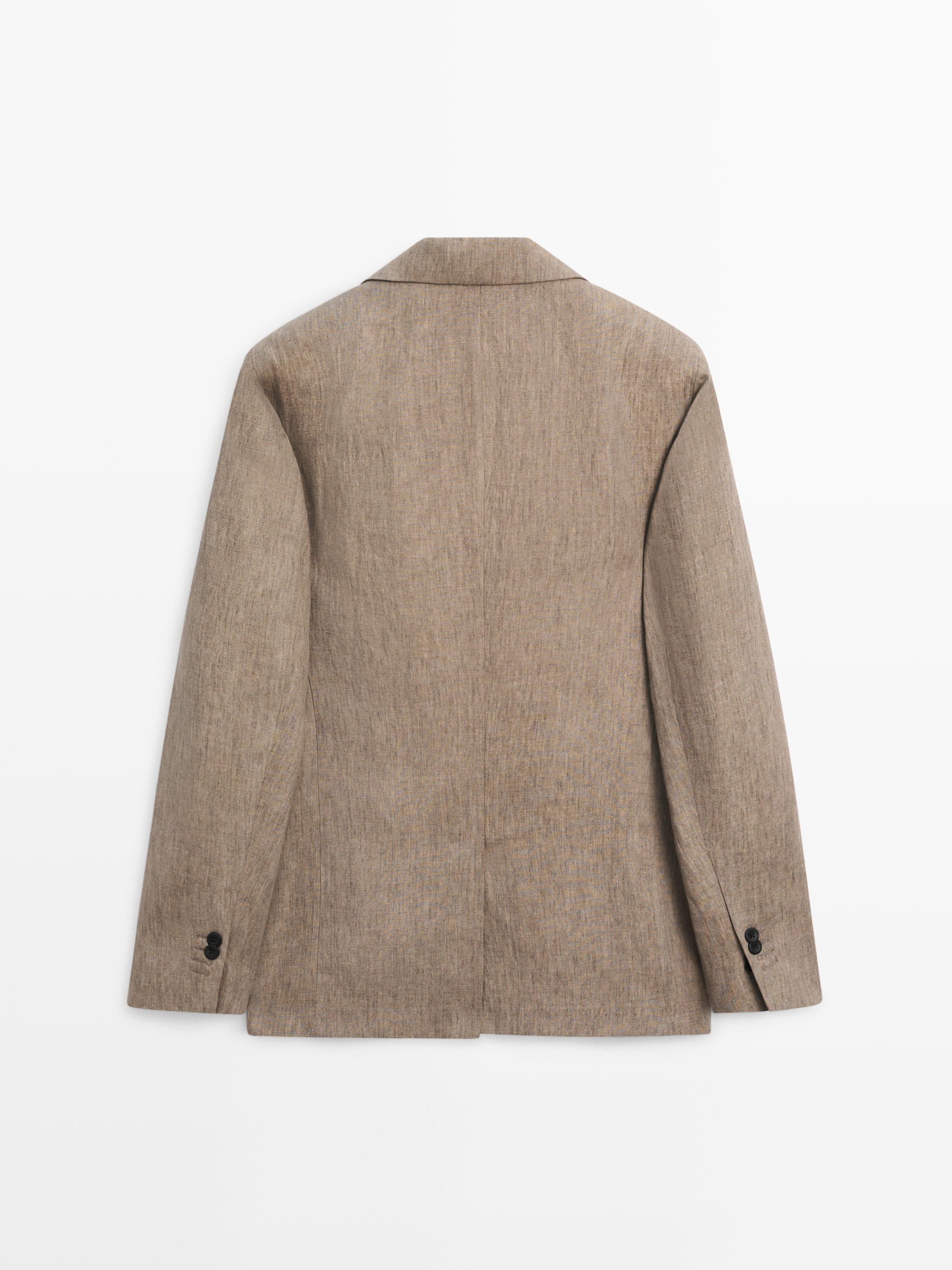100% linen suit blazer — OCHRE
