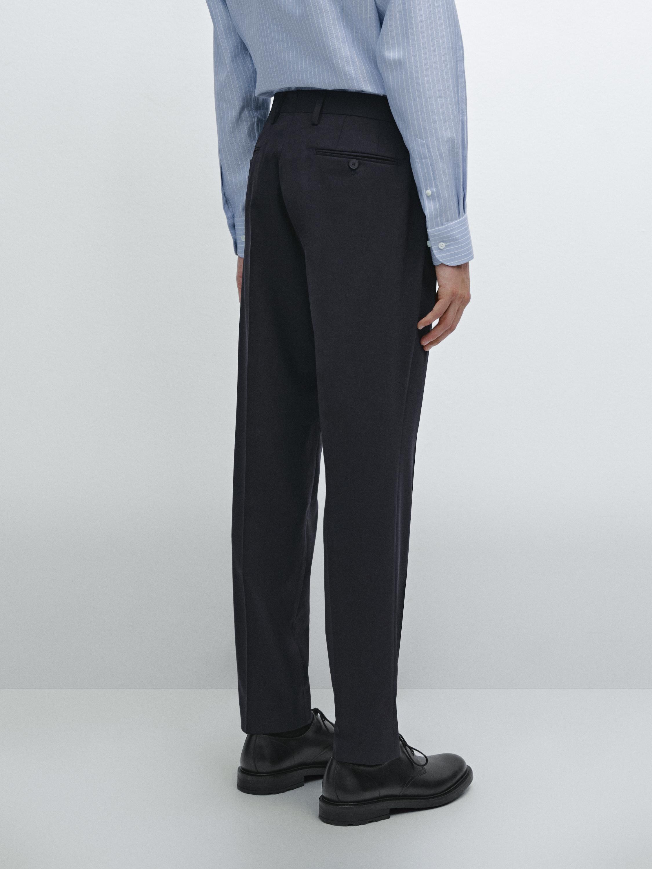 Wool blend suit trousers