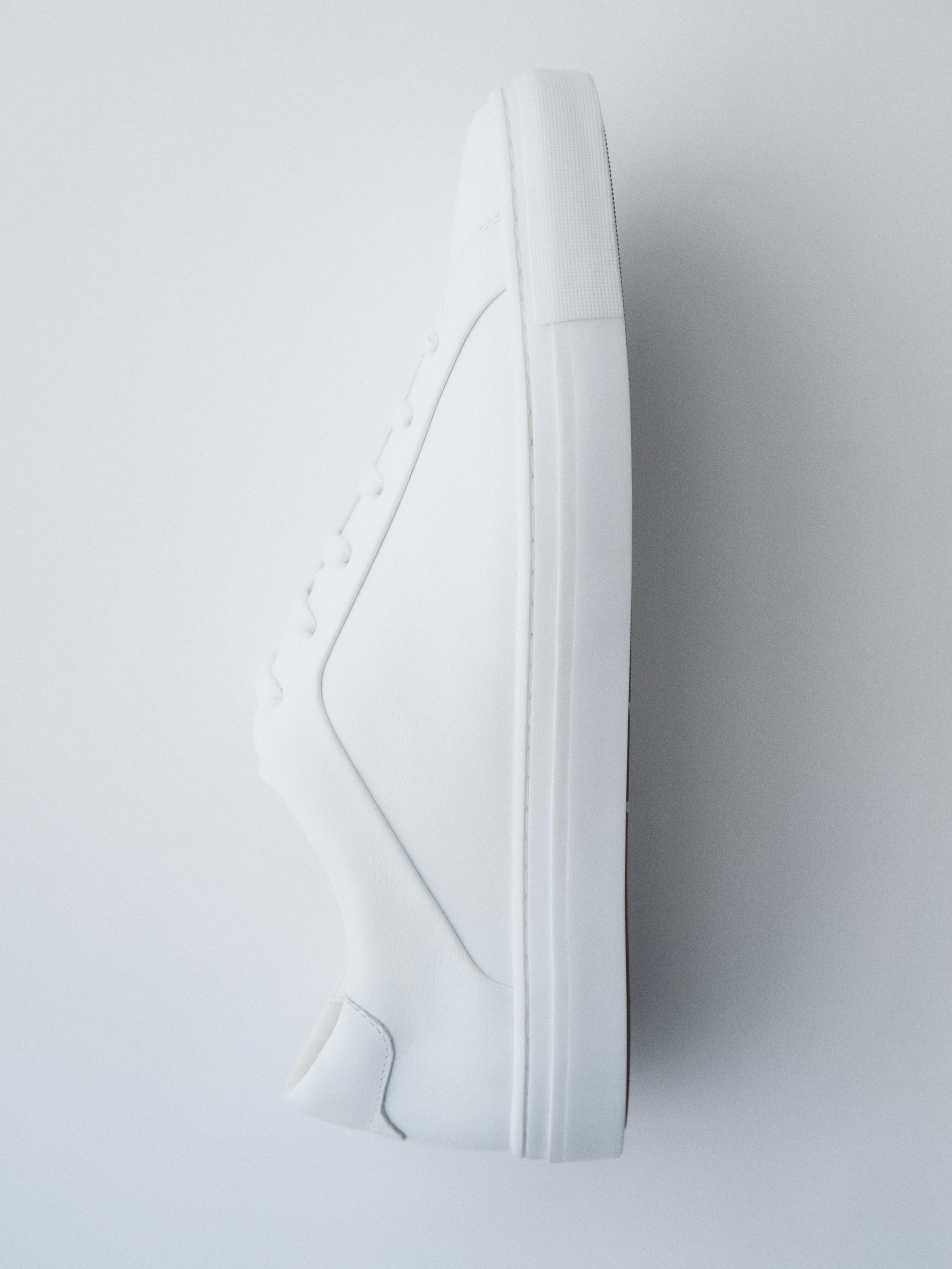 Split suede trainers — WHITE