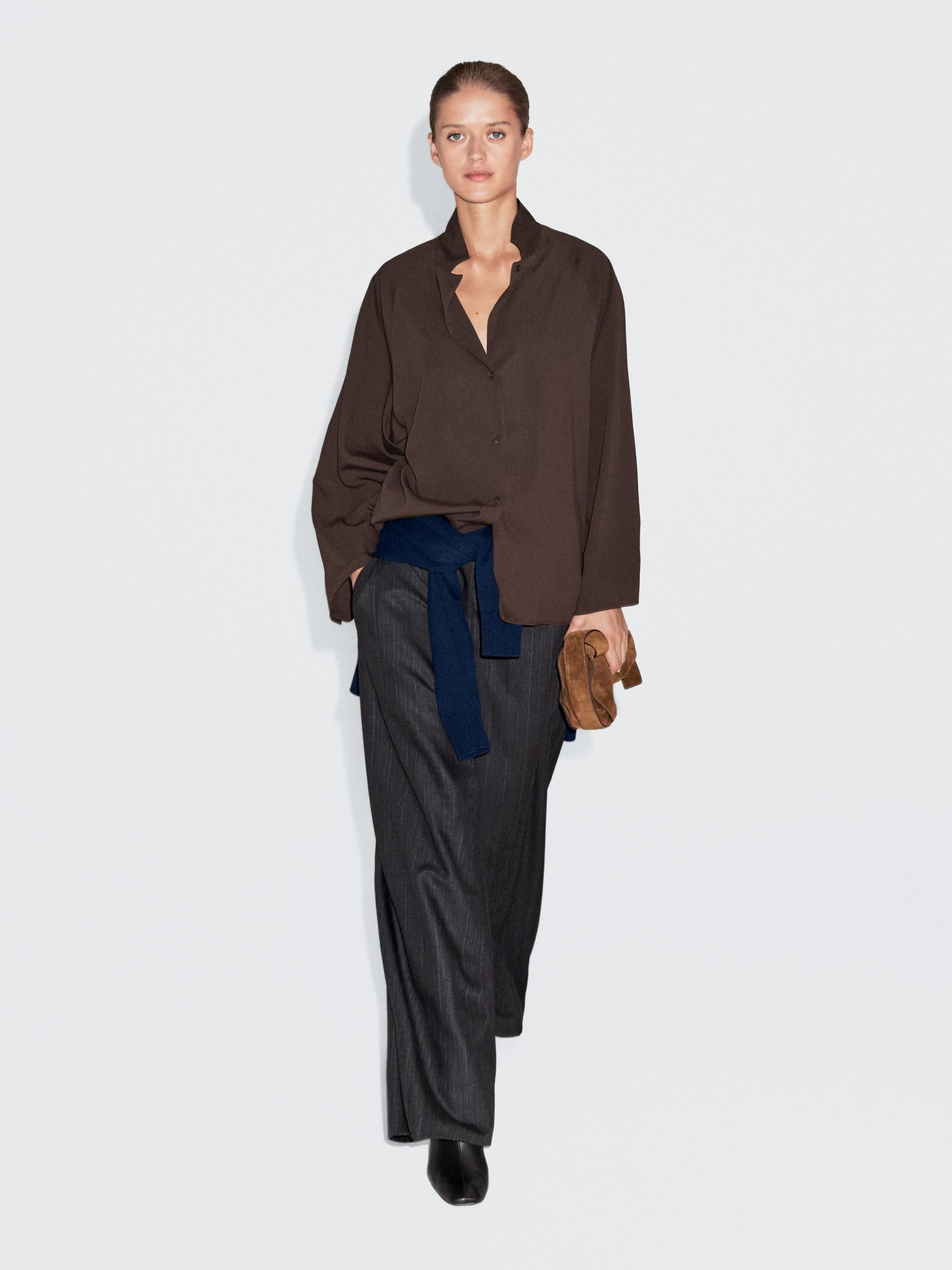 Textured raglan sleeve shirt