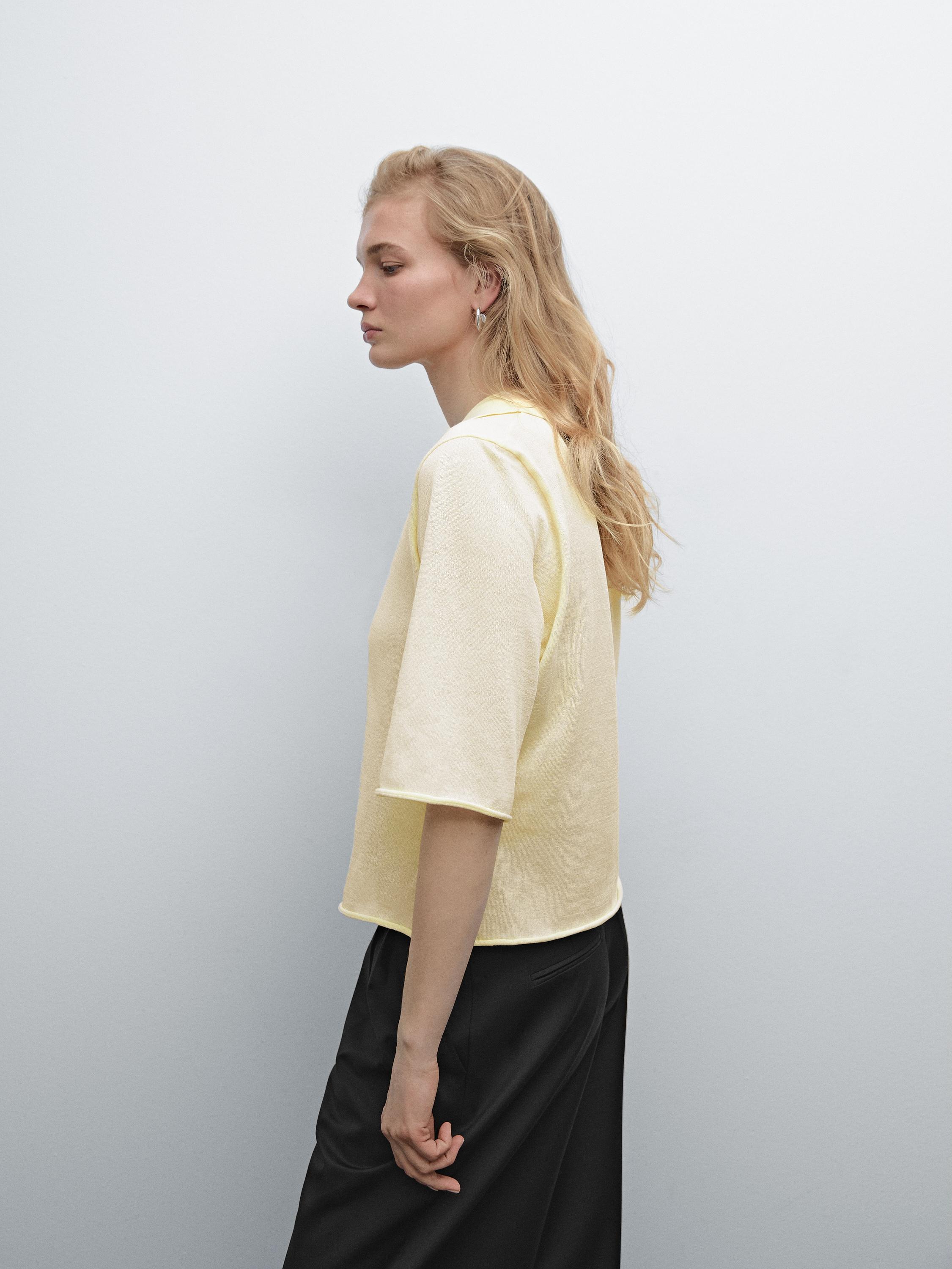 Knit cotton polo shirt