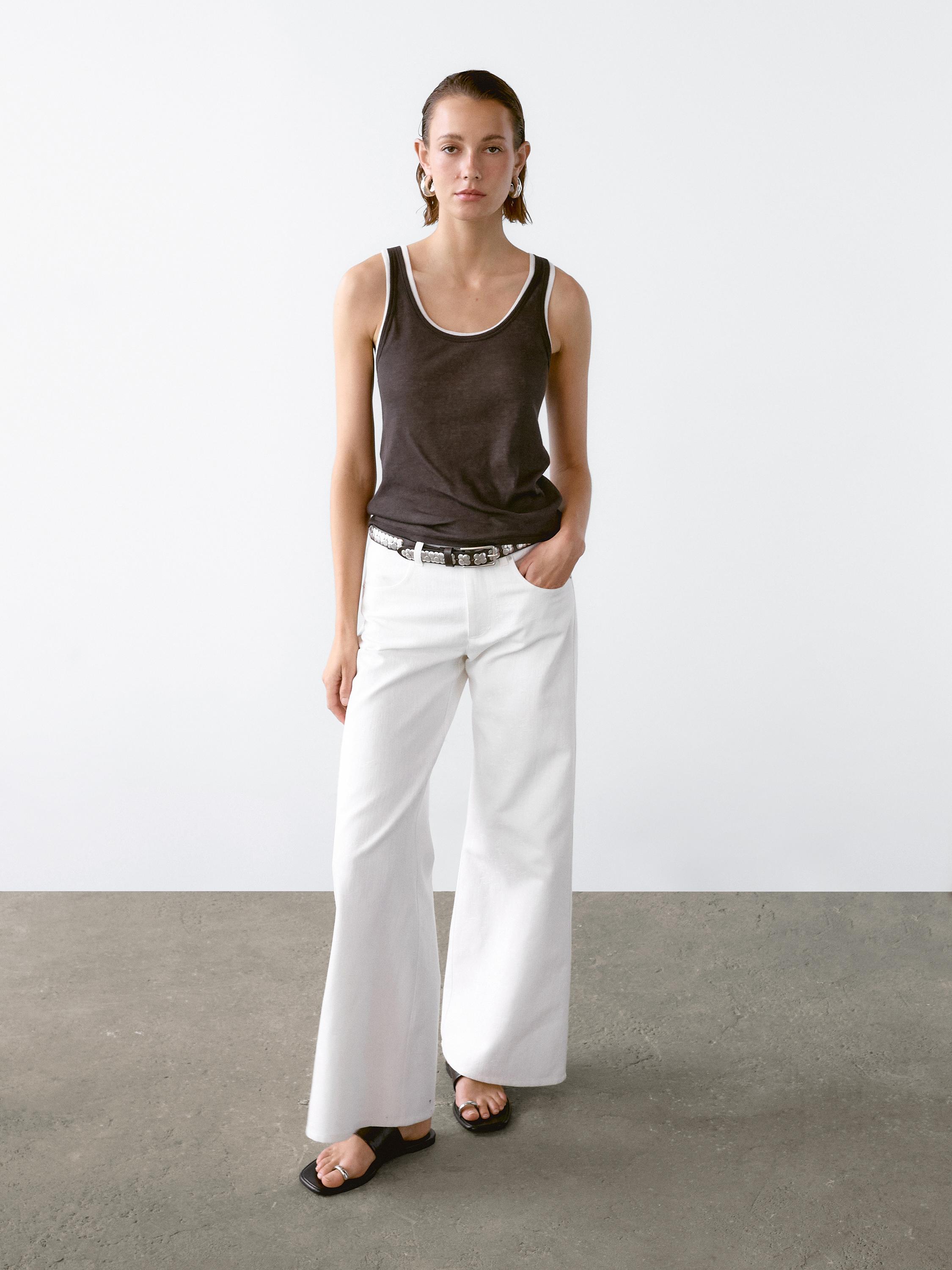 100% cotton double-strap top