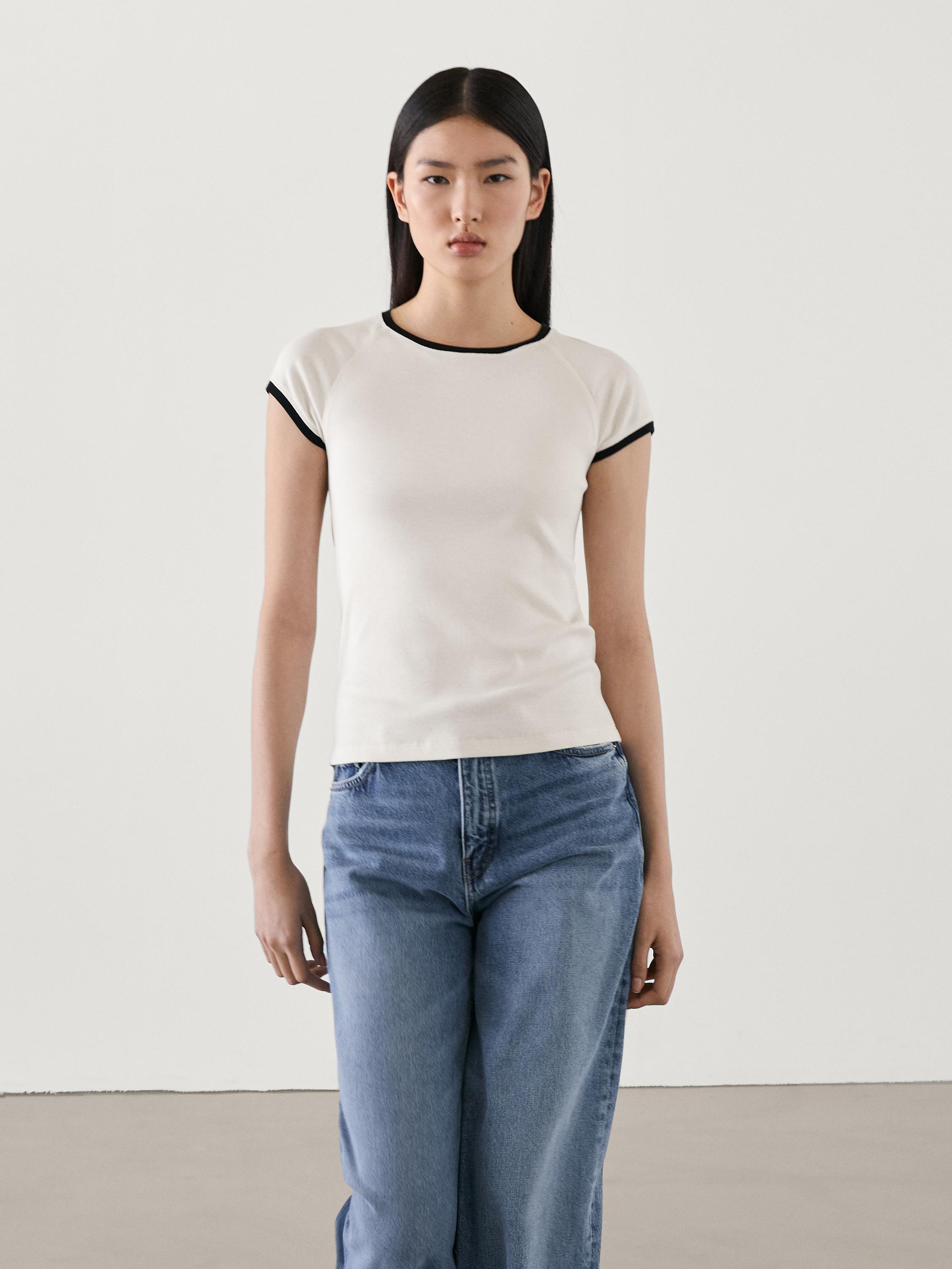 Women's white T-shirts - Massimo Dutti