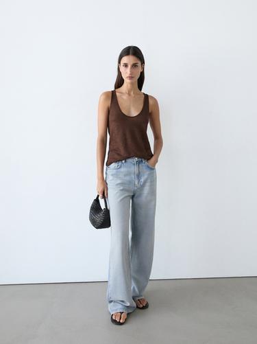 Flowing 100% linen top — Chocolate 8
