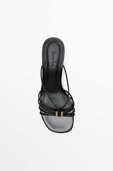 Strappy heeled sandals with embellished detail — BLACK 6