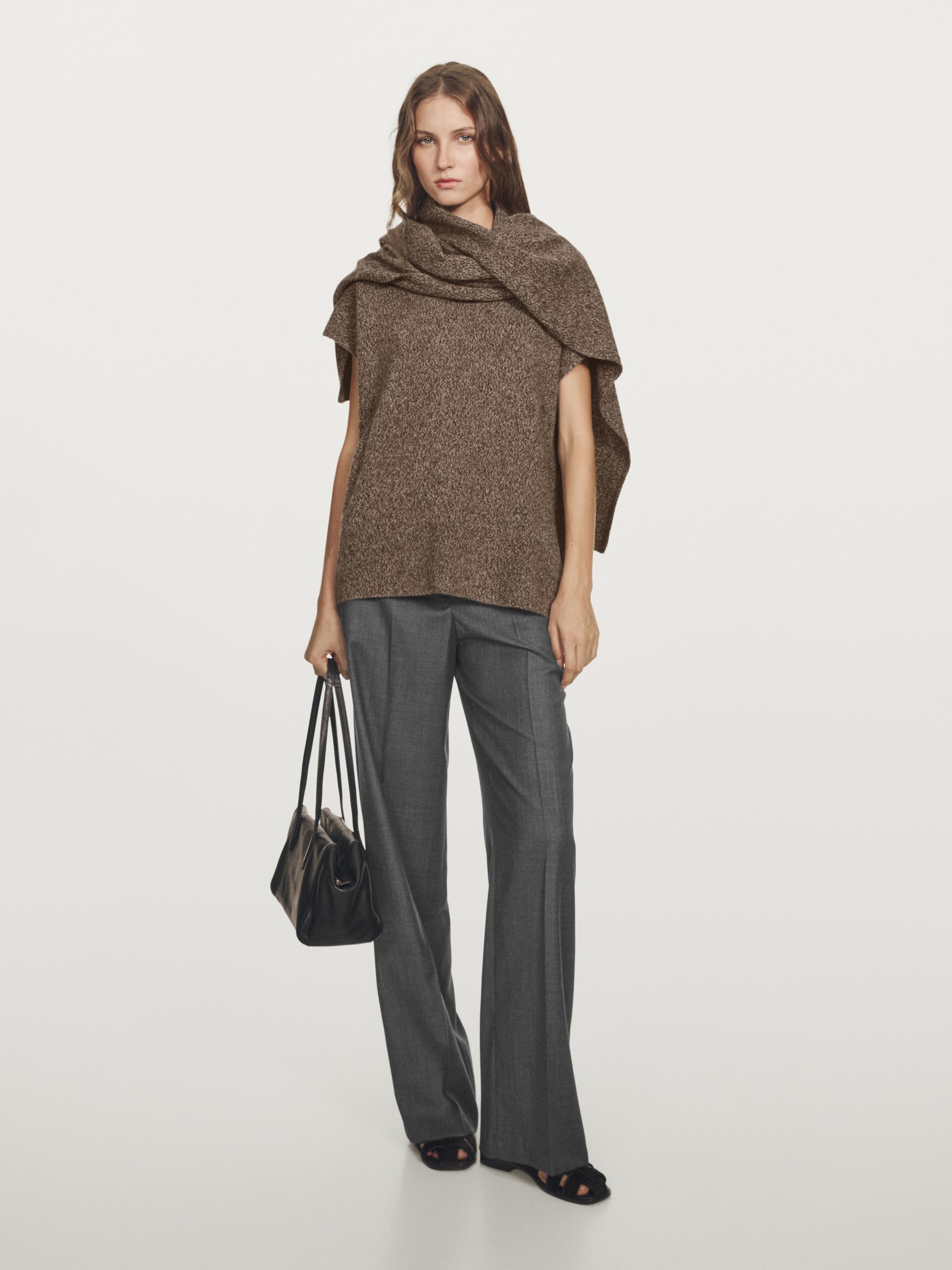 100% wool waistcoat with scarf detail