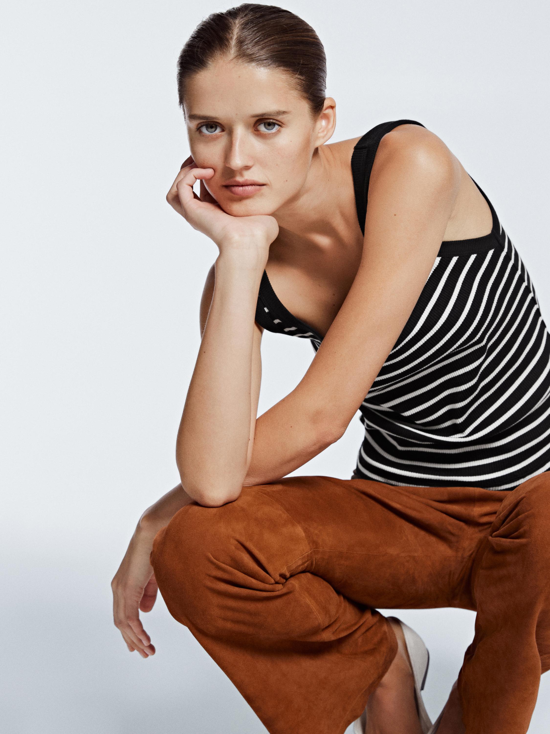 Stripe print vest top