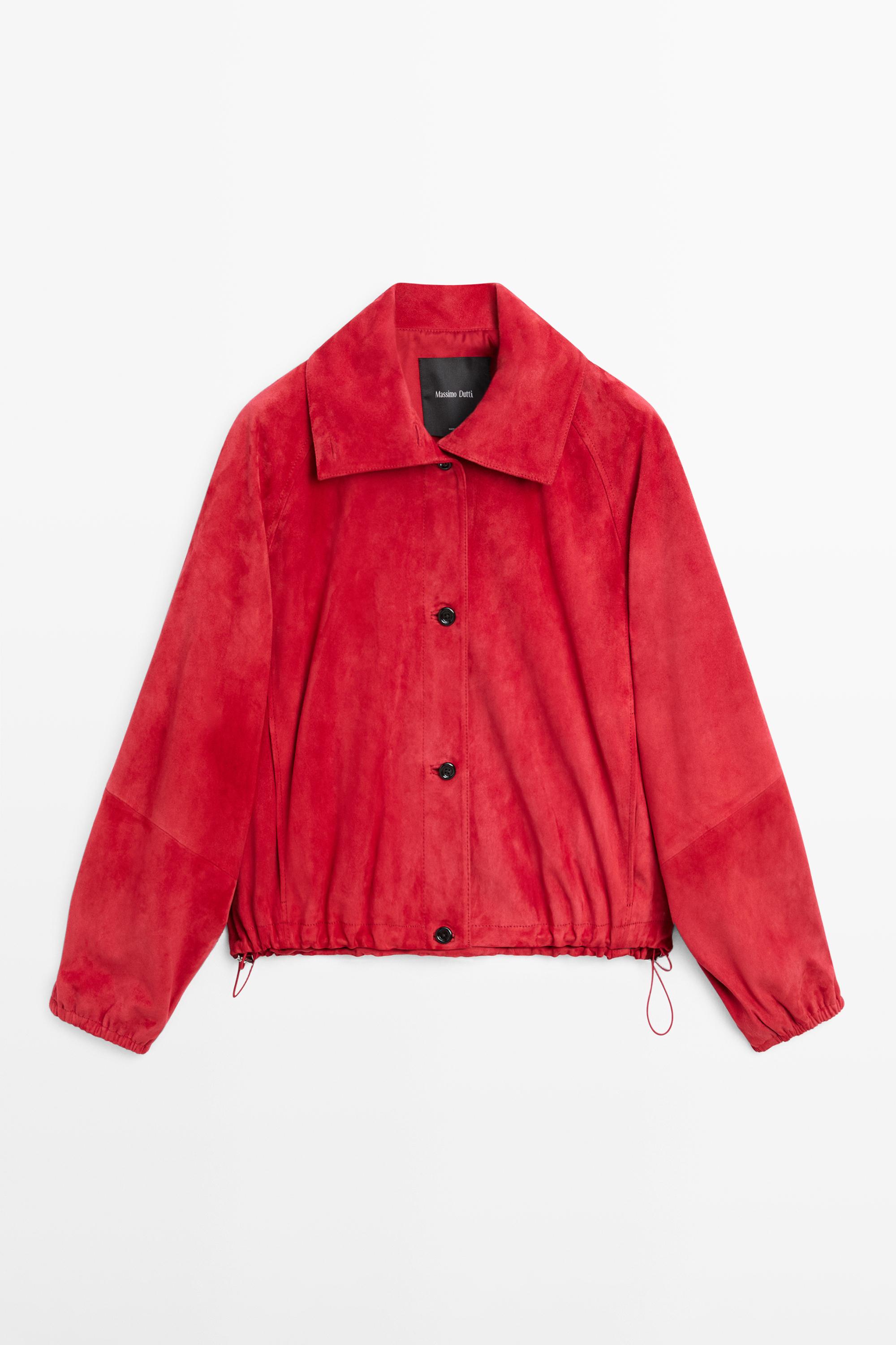 Βomber τζάκετ από σουέντ δέρμα