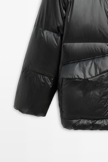 Down jacket with contrast interior — BLACK 7