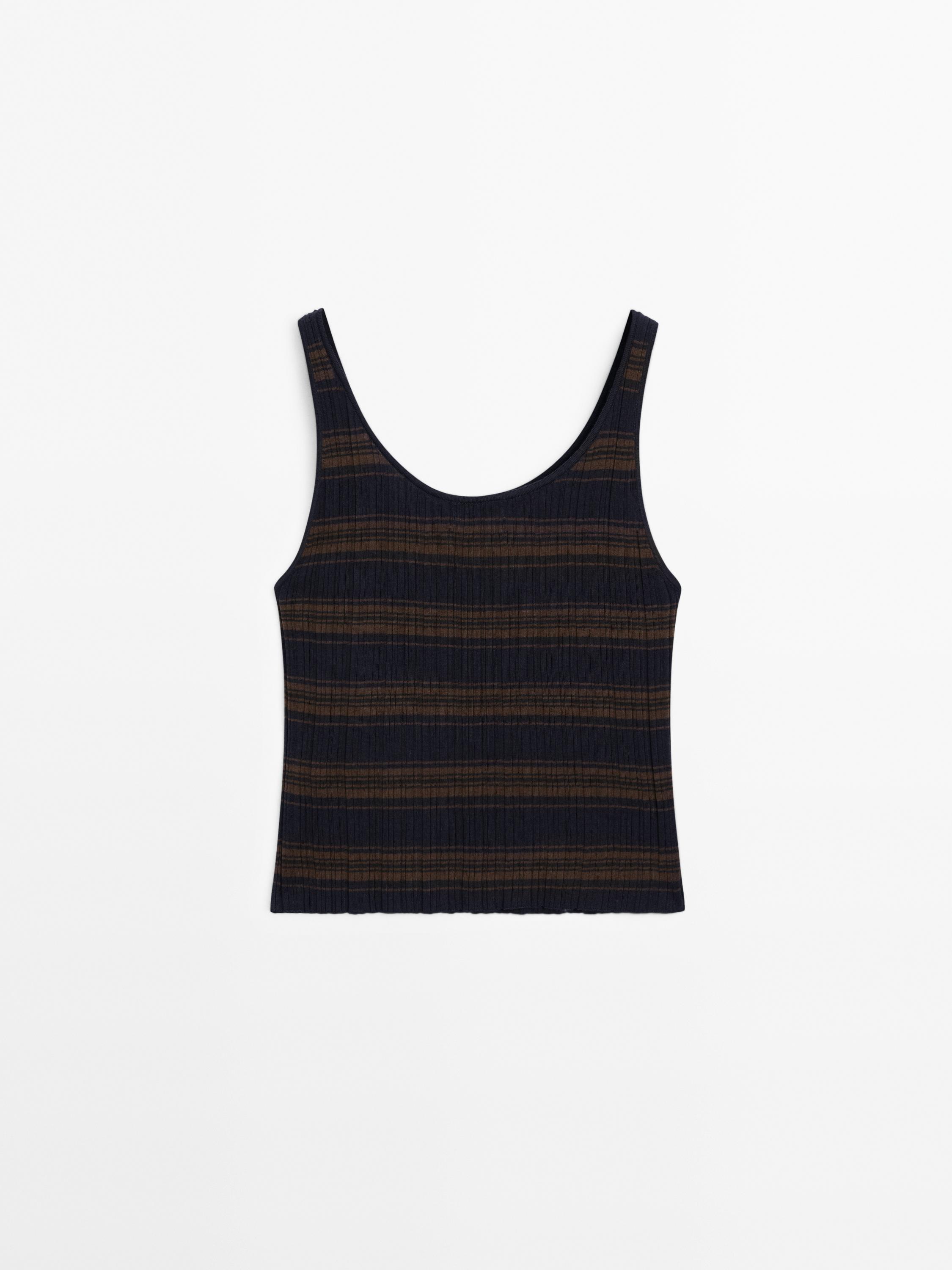 100% cotton striped knit top