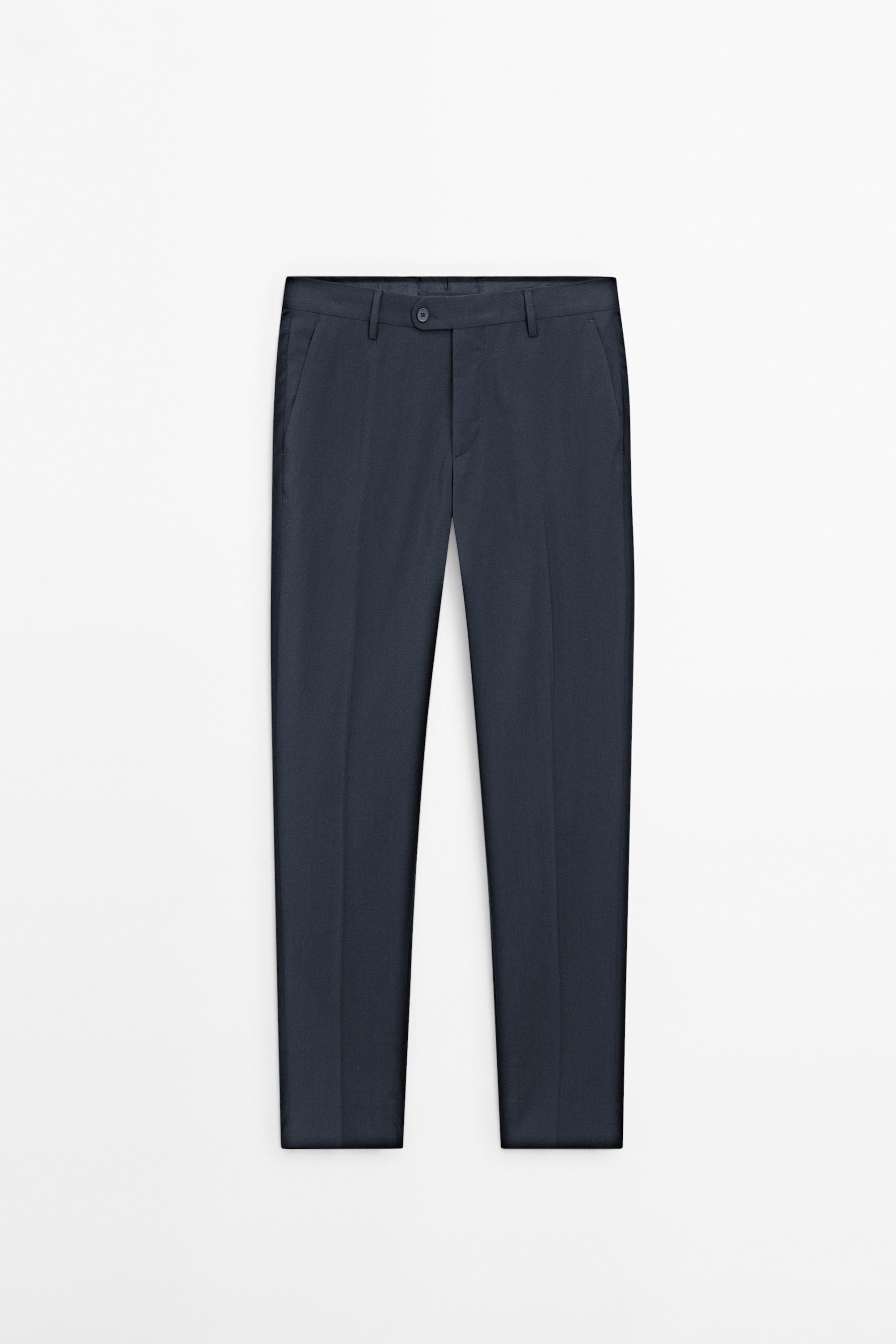 Cold wool suit trousers — NAVY BLUE