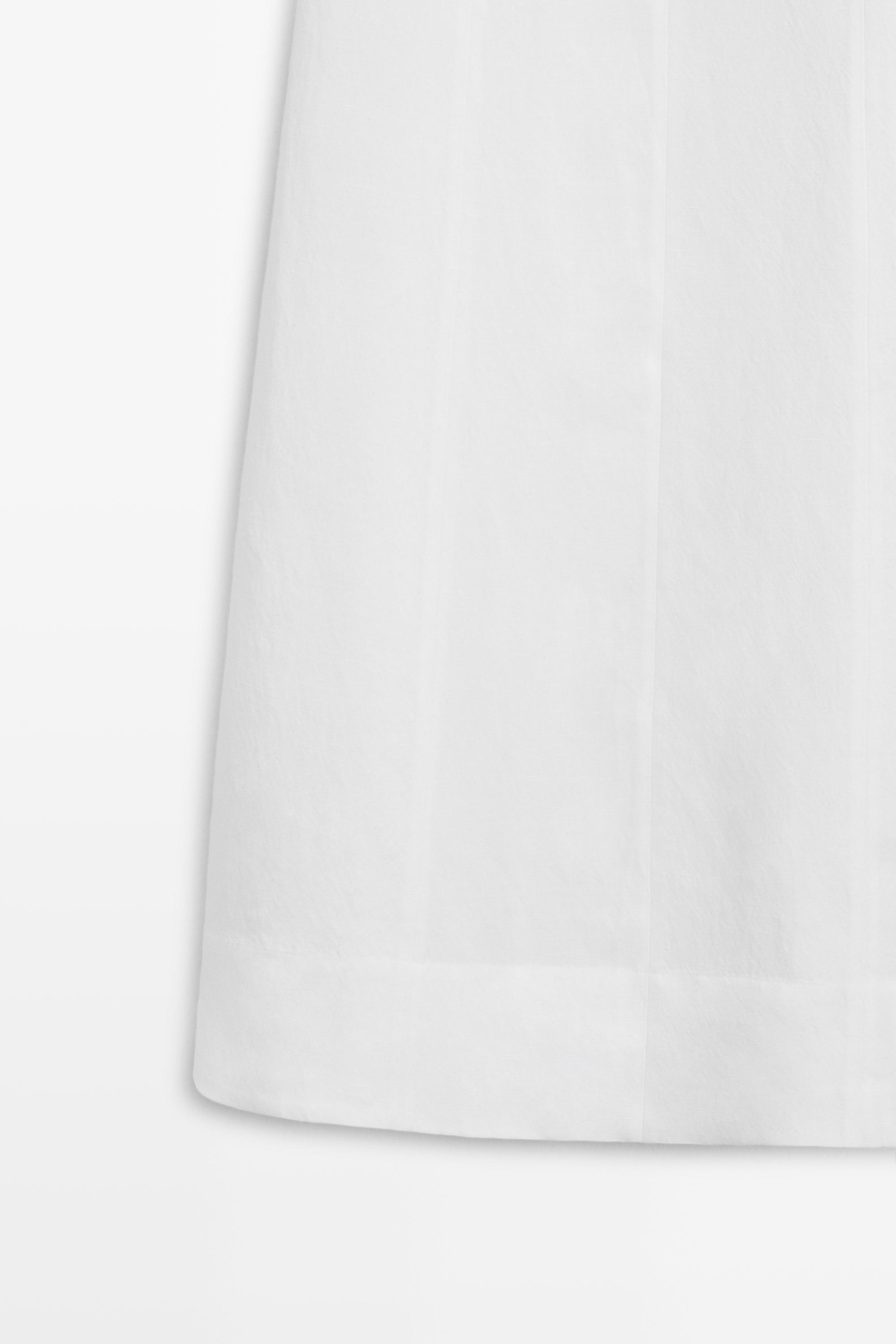 Linen strapless midi dress — WHITE