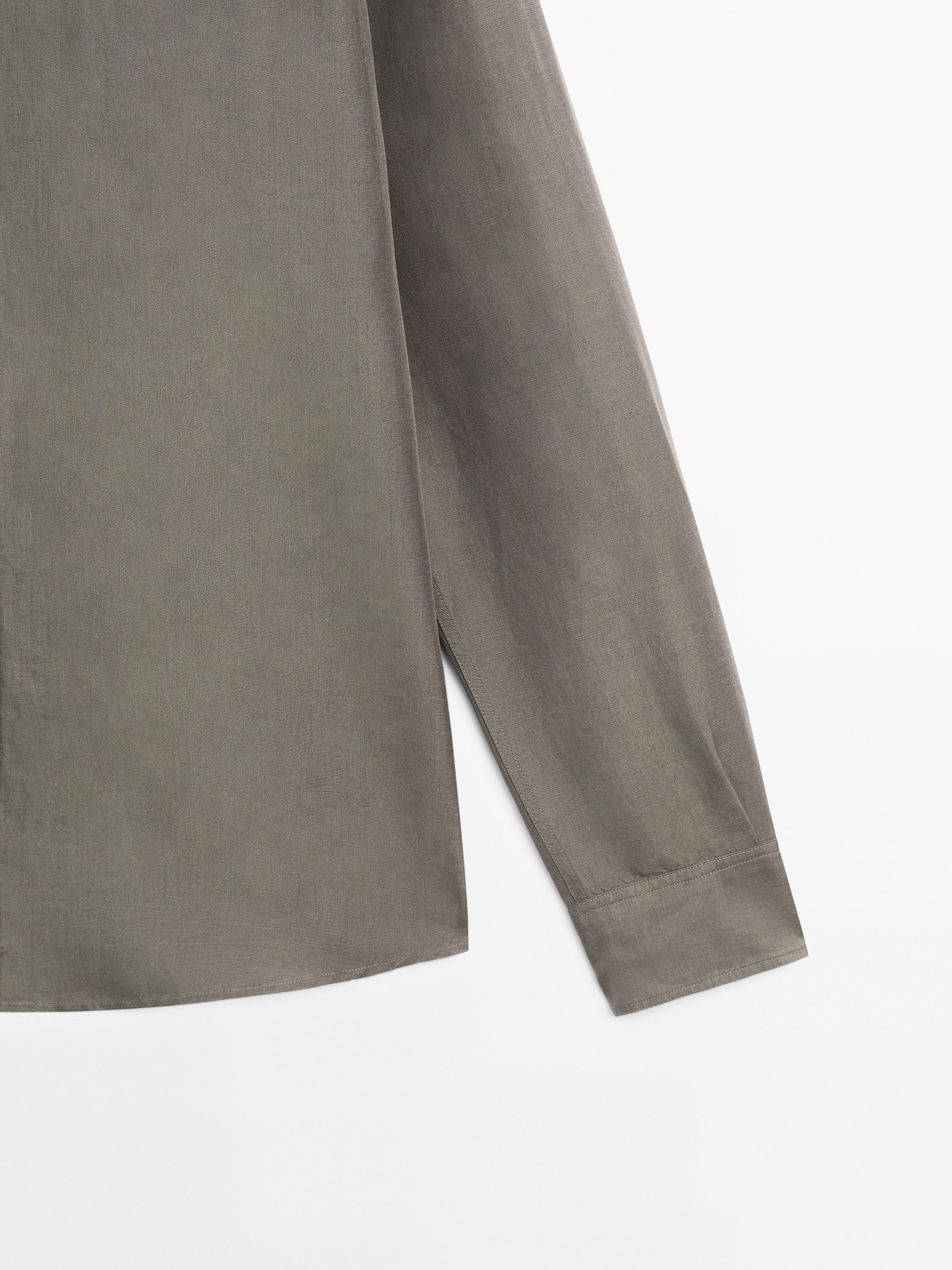 Lightweight slim fit linen blend shirt