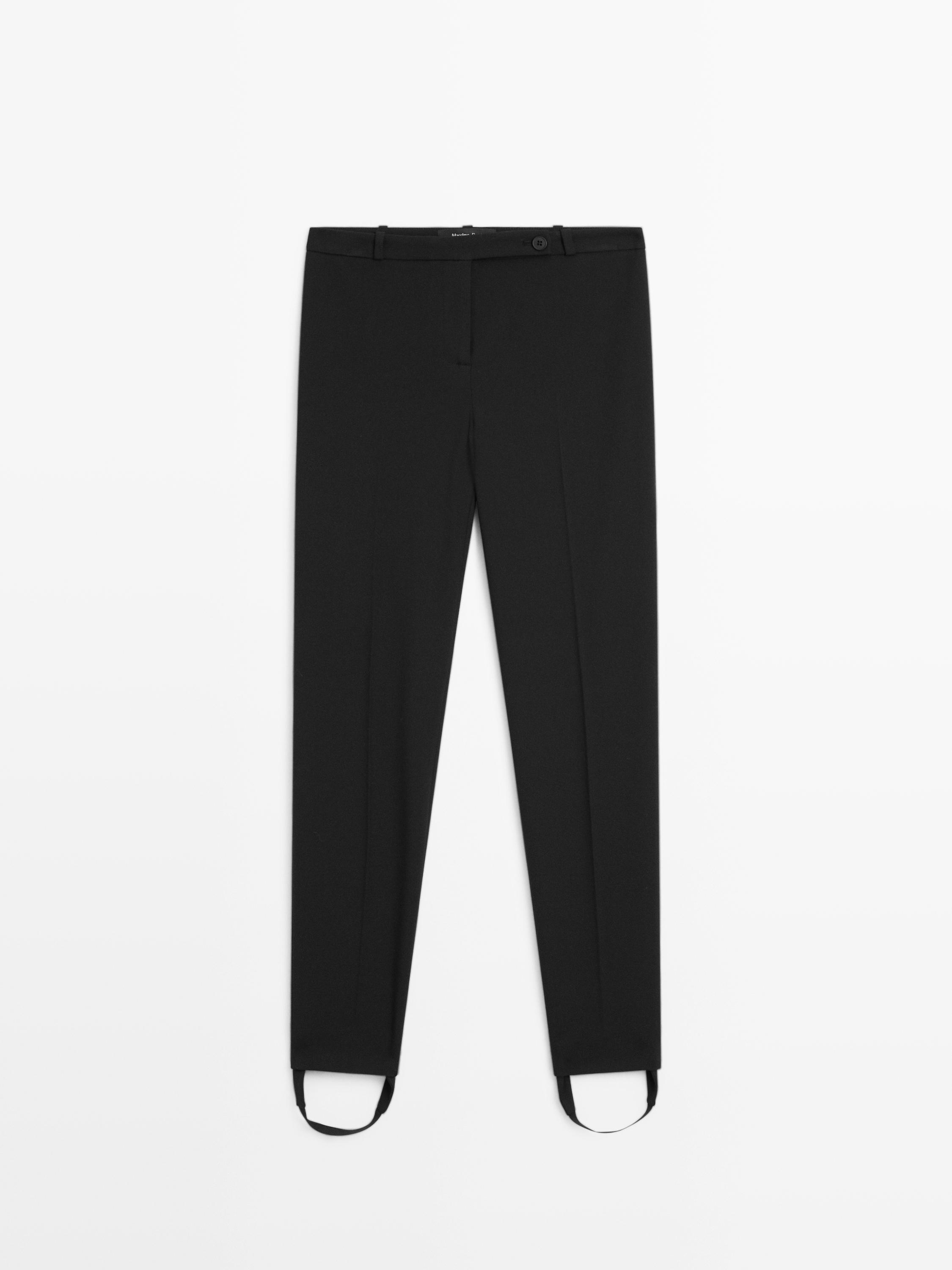 Pants with elasticated hems — BLACK