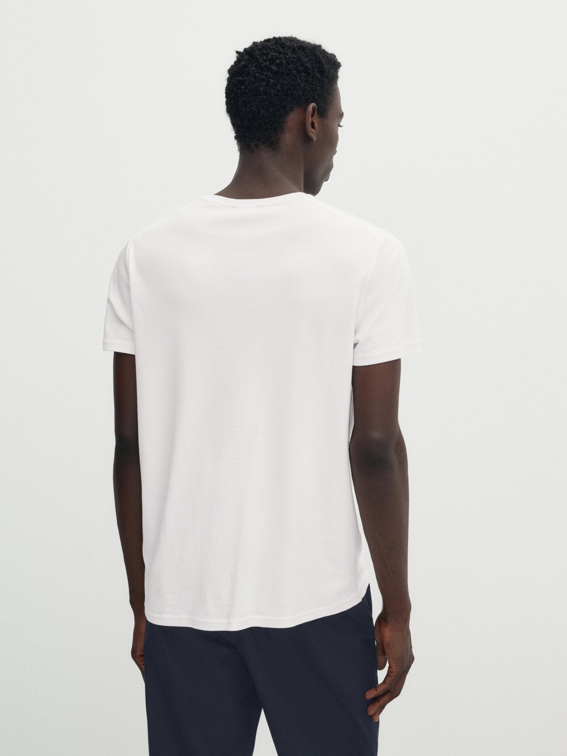 100% mercerised cotton T-shirt — WHITE