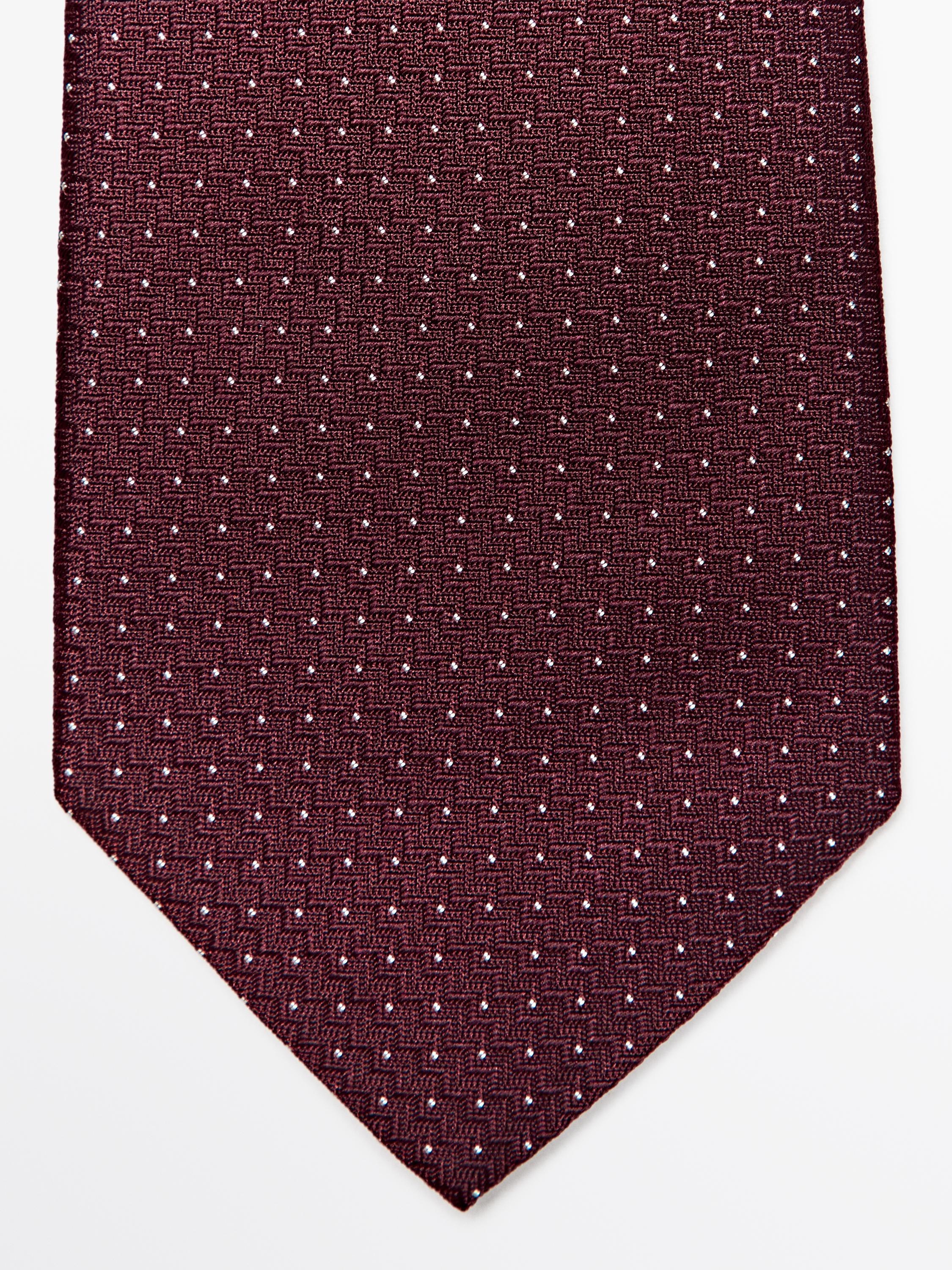 100% silk polka dot tie — MAROON