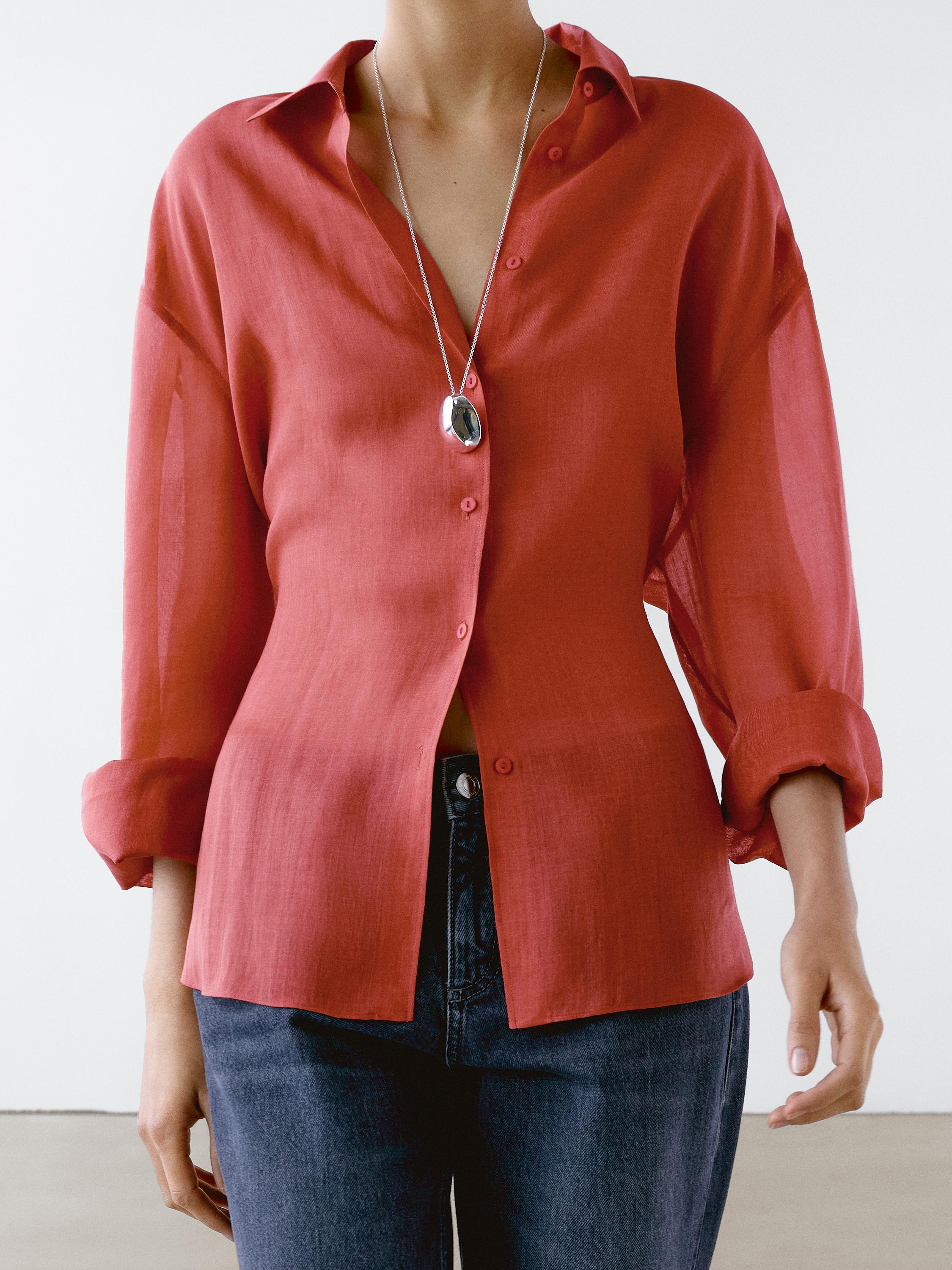 Flowing ramie blend shirt