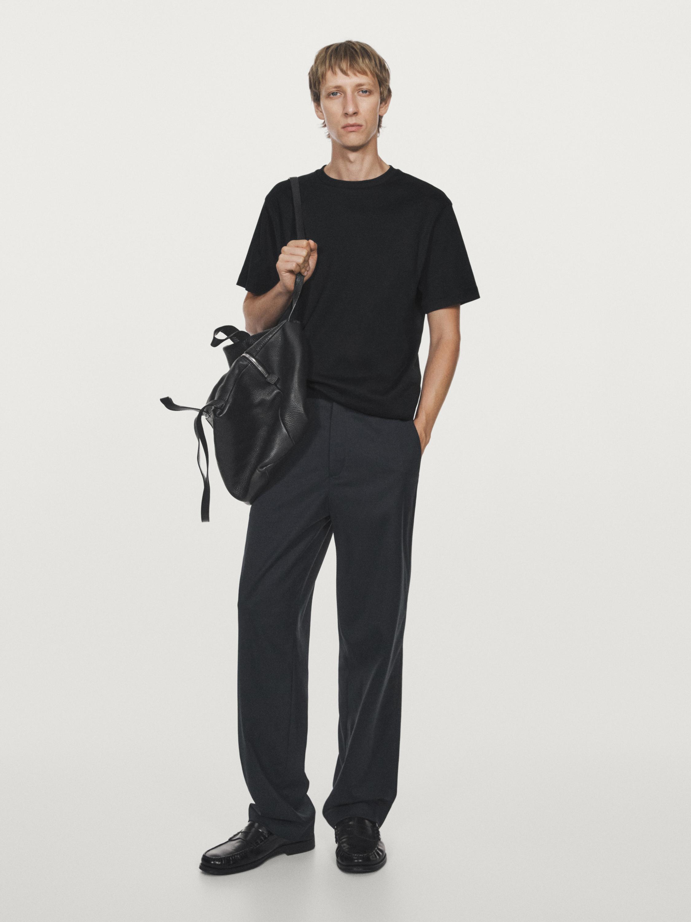 Wool blend trousers