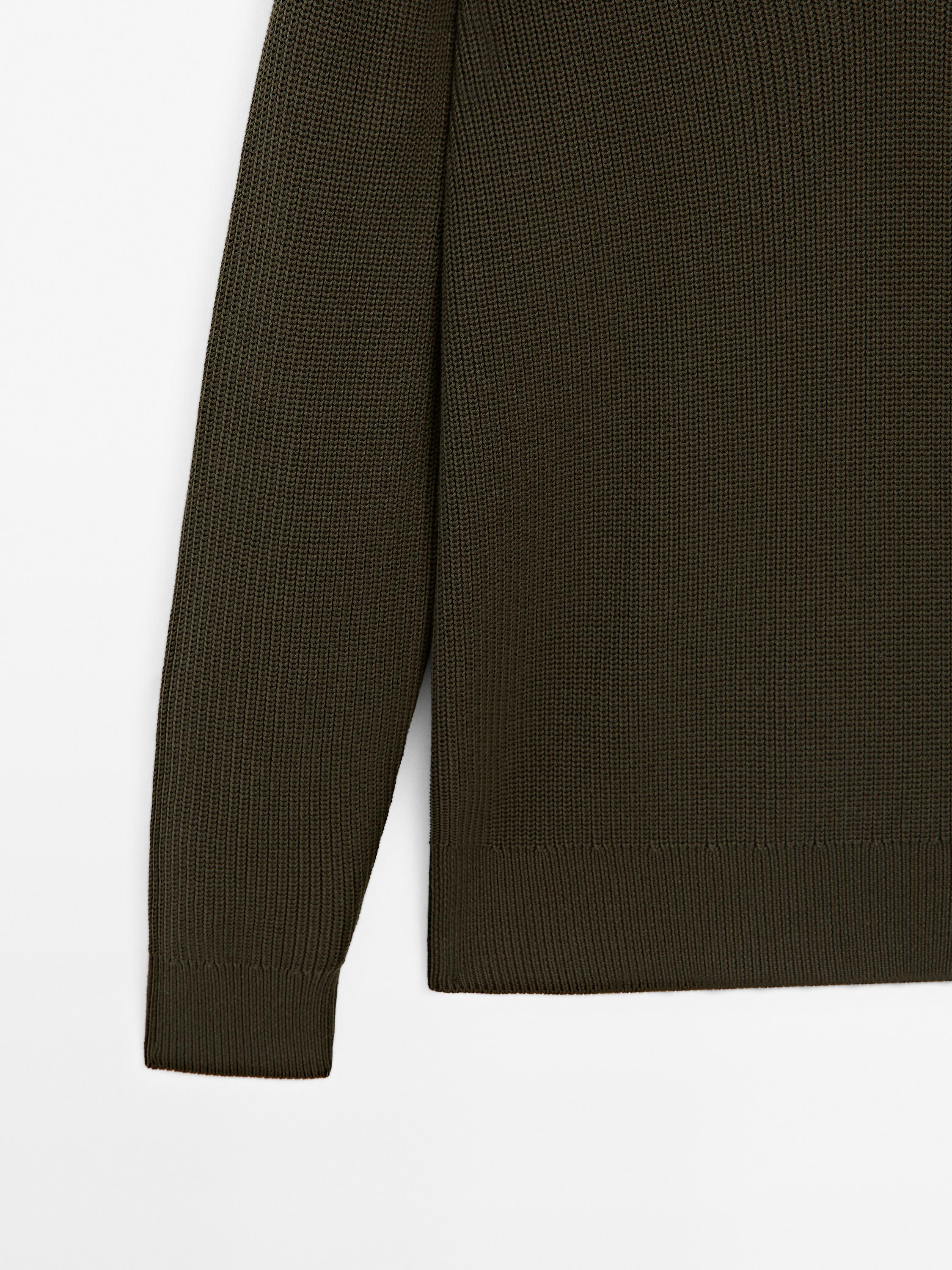 100% cotton ribbed knit sweater