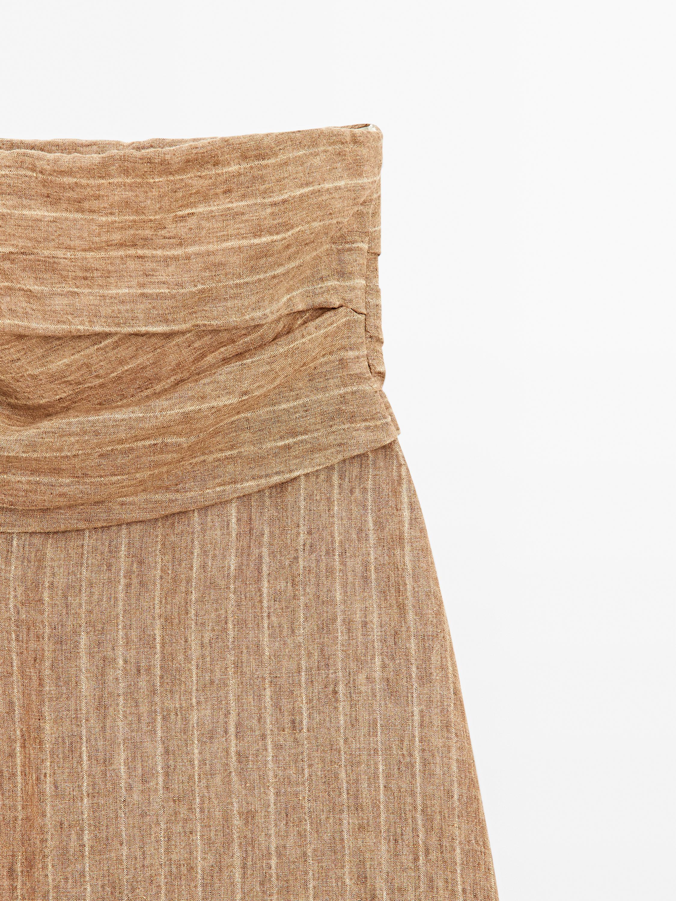 Strapless linen dress