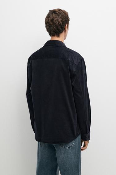 Corduroy overshirt with pocket detail — NAVY BLUE 5