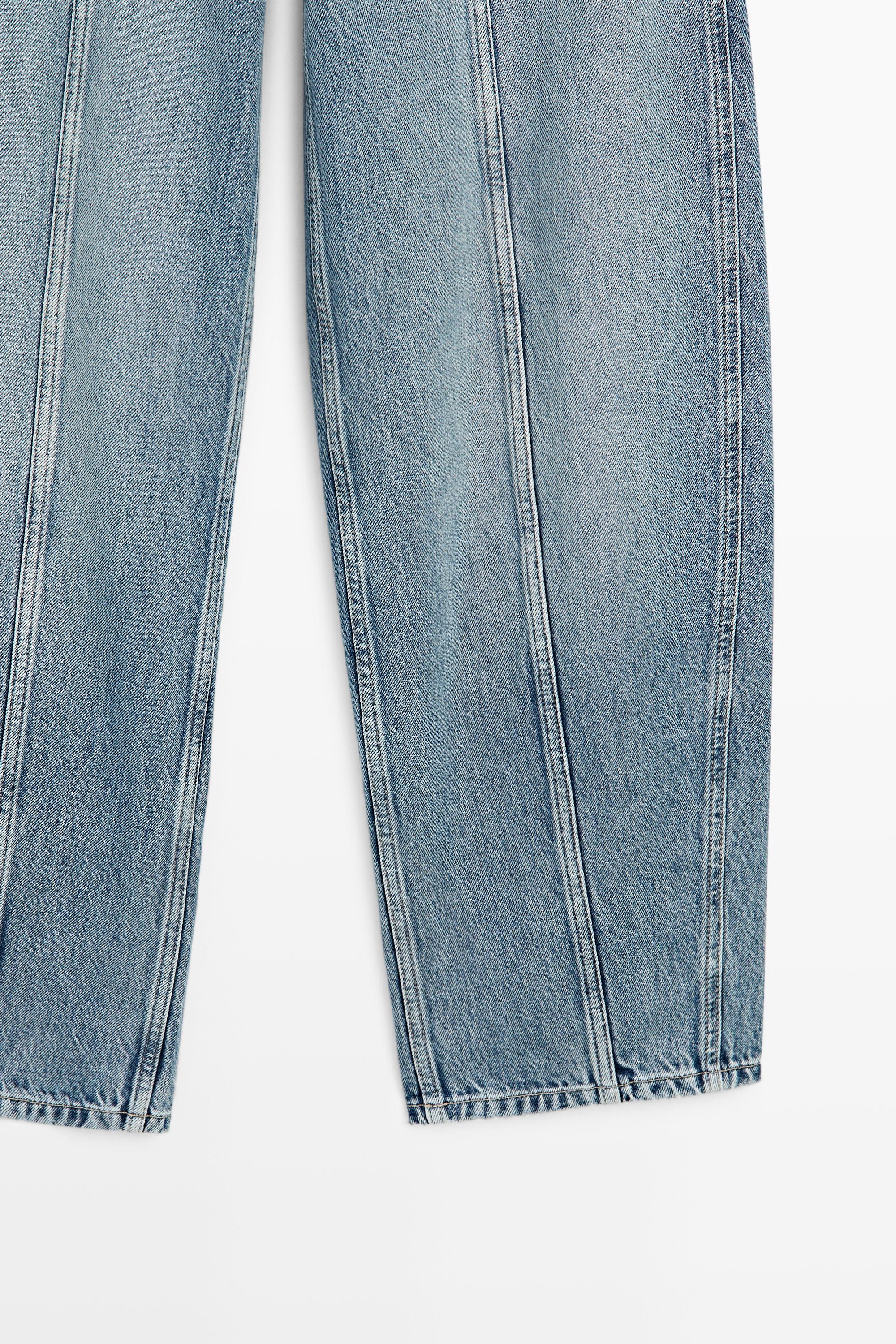 Barrel fit jeans with seam details — Light Blue